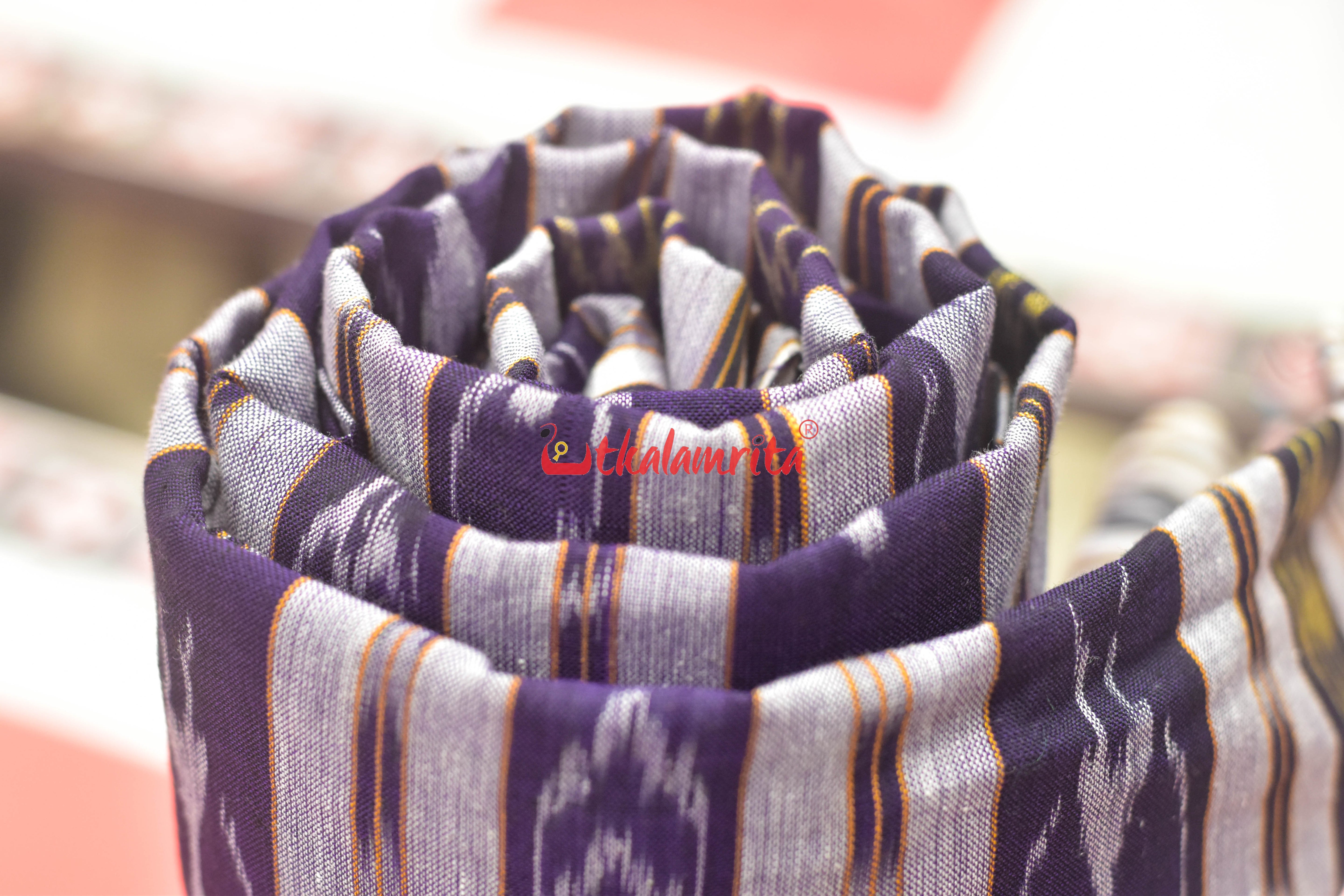 Blue Tribals with Fish Lines Cotton (Fabric)