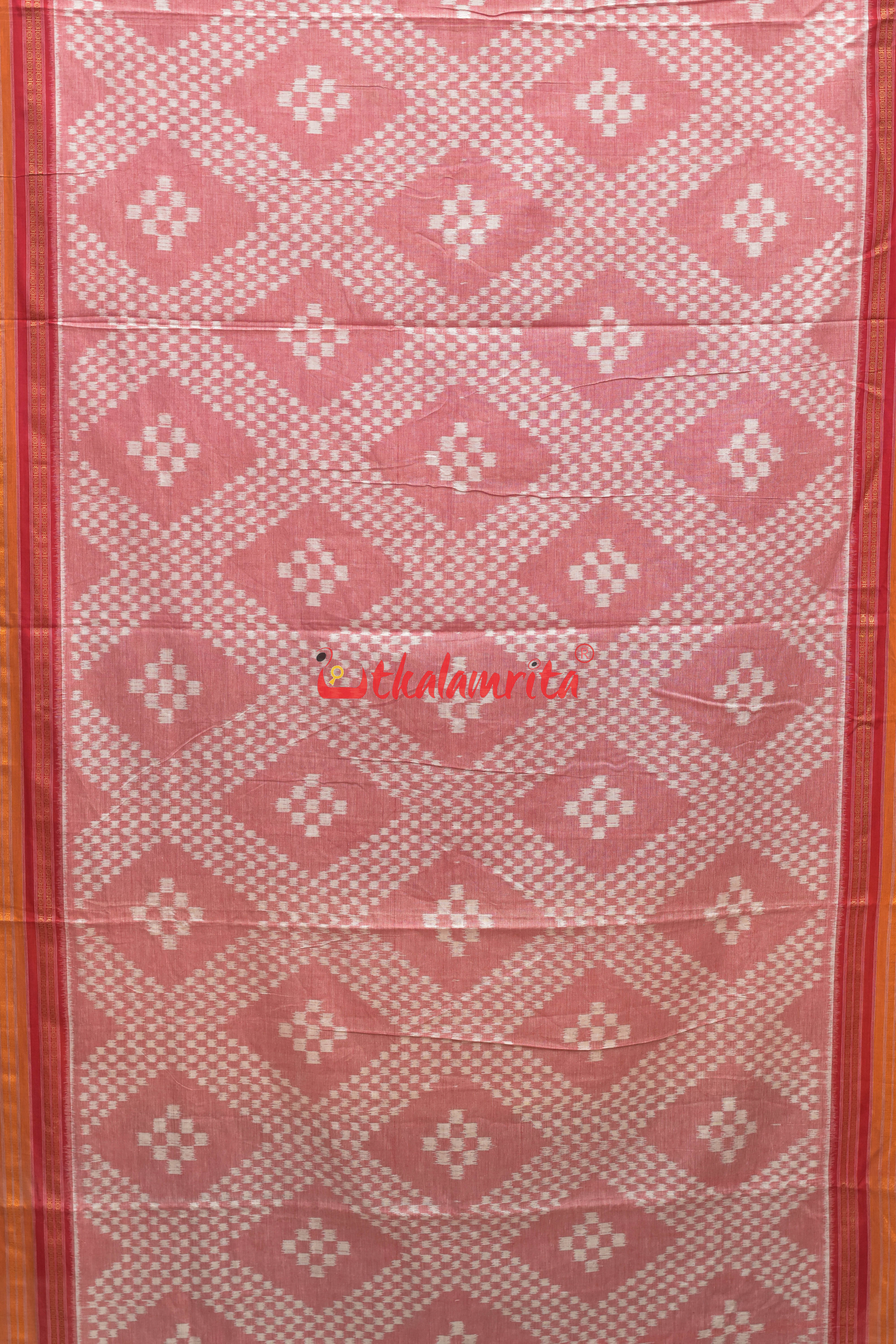 Pink with Body Pasapali Khandua Cotton Saree