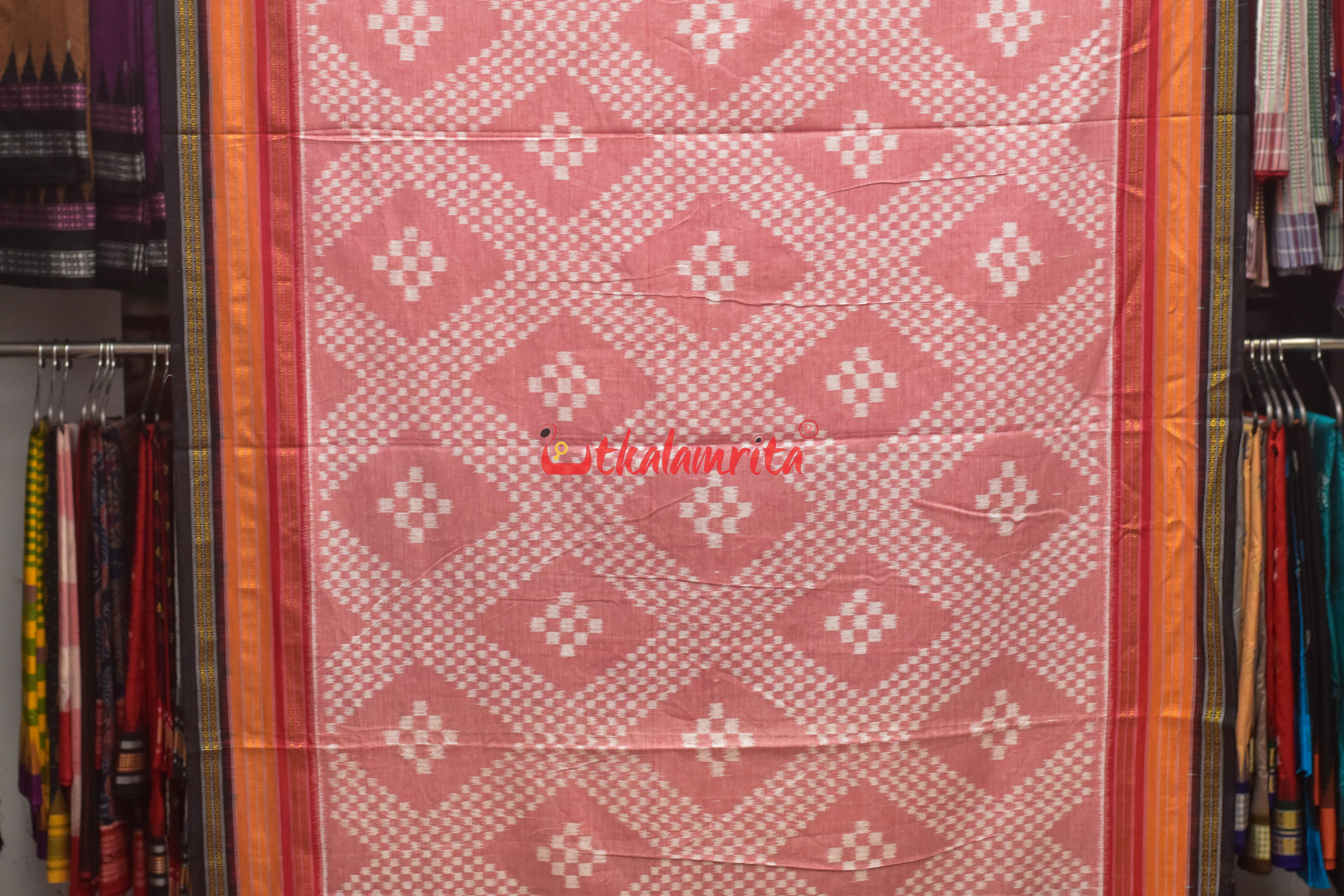 Pink with Body Pasapali Khandua Cotton Saree