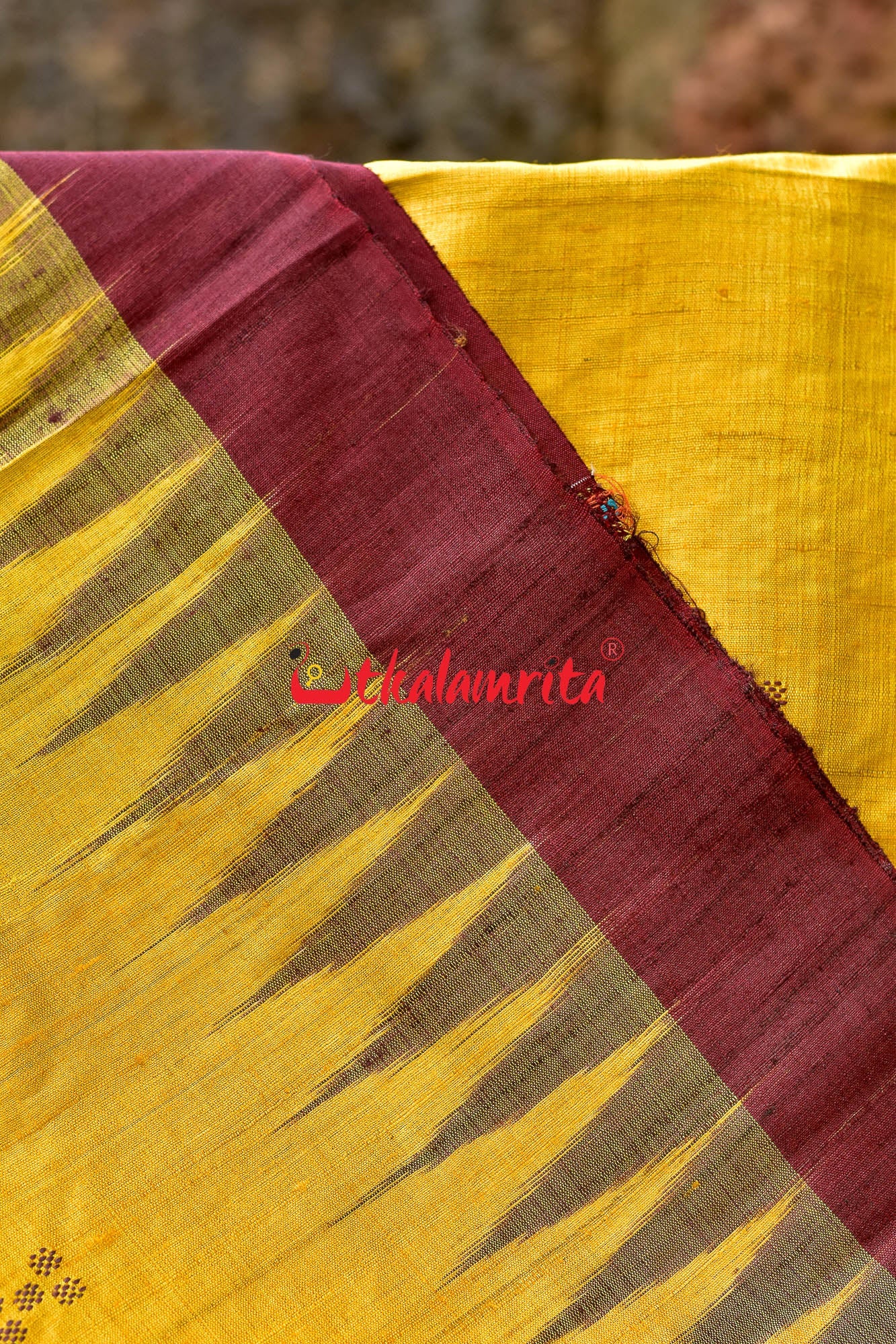 Yellow Maroon Mandira Gopalpur Tussar Saree