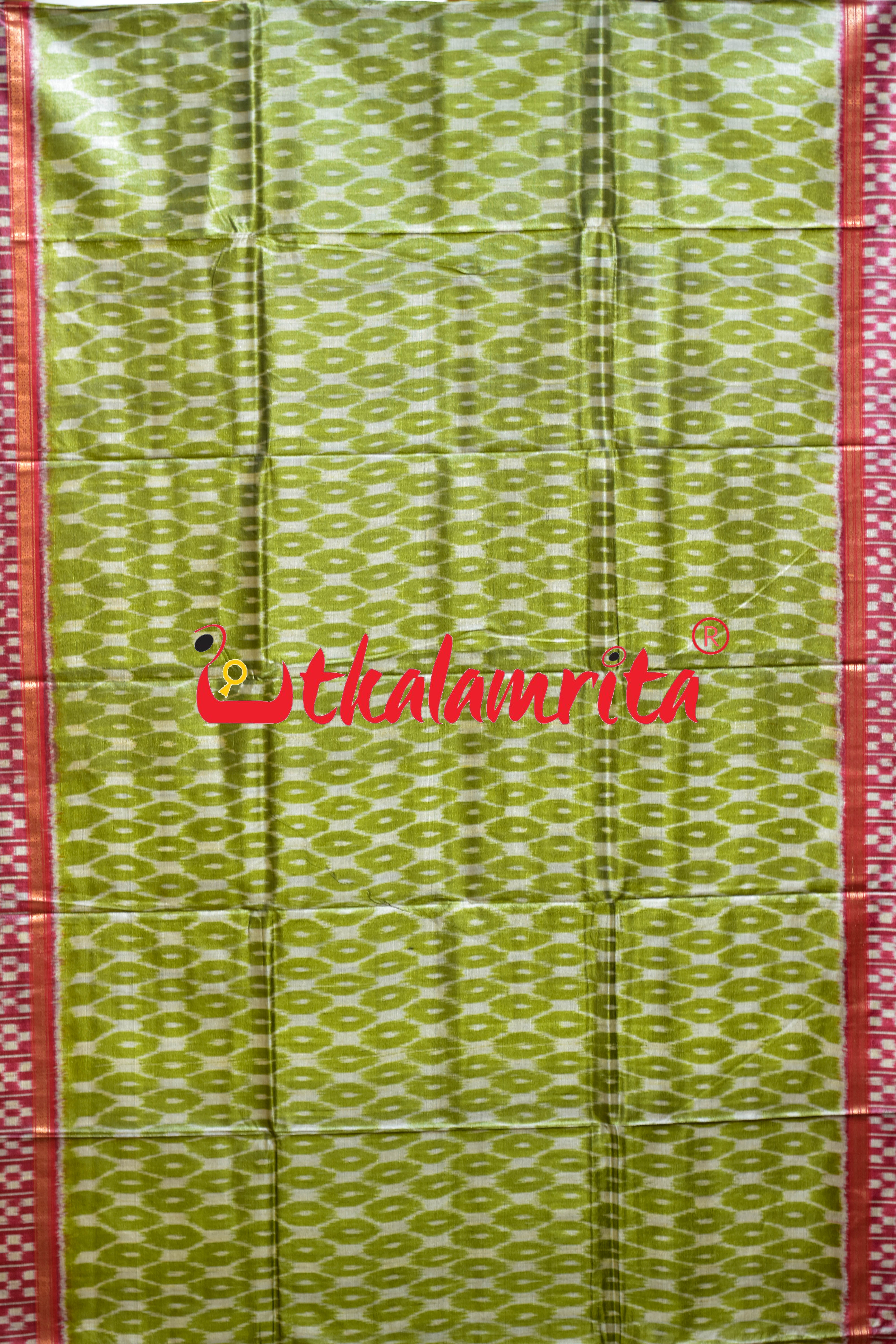 Mehendi Body Ikat Pasapali Border Tussar Silk Saree