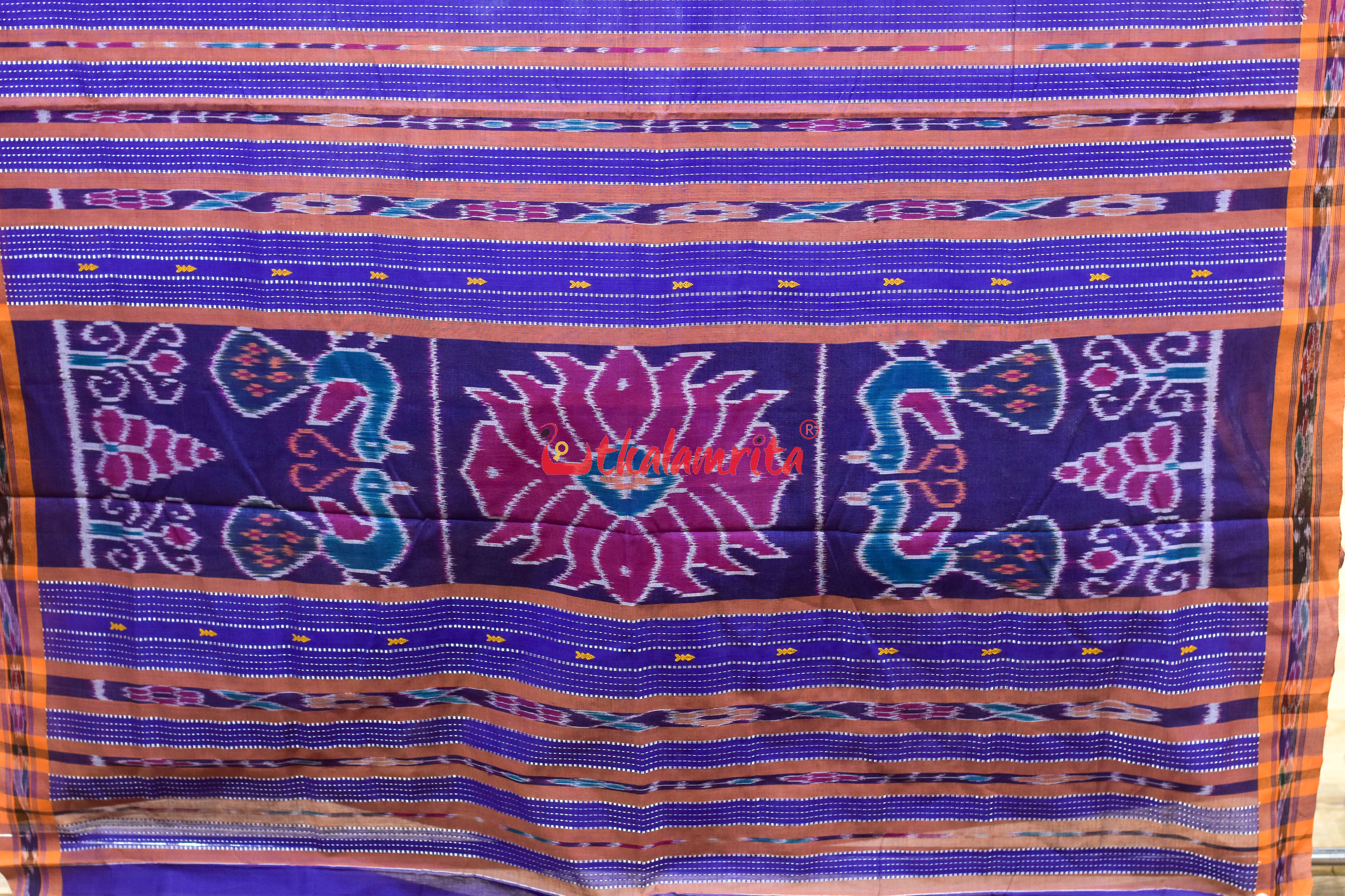 Purple Orange Mayura Pittala Single Cotton Saree