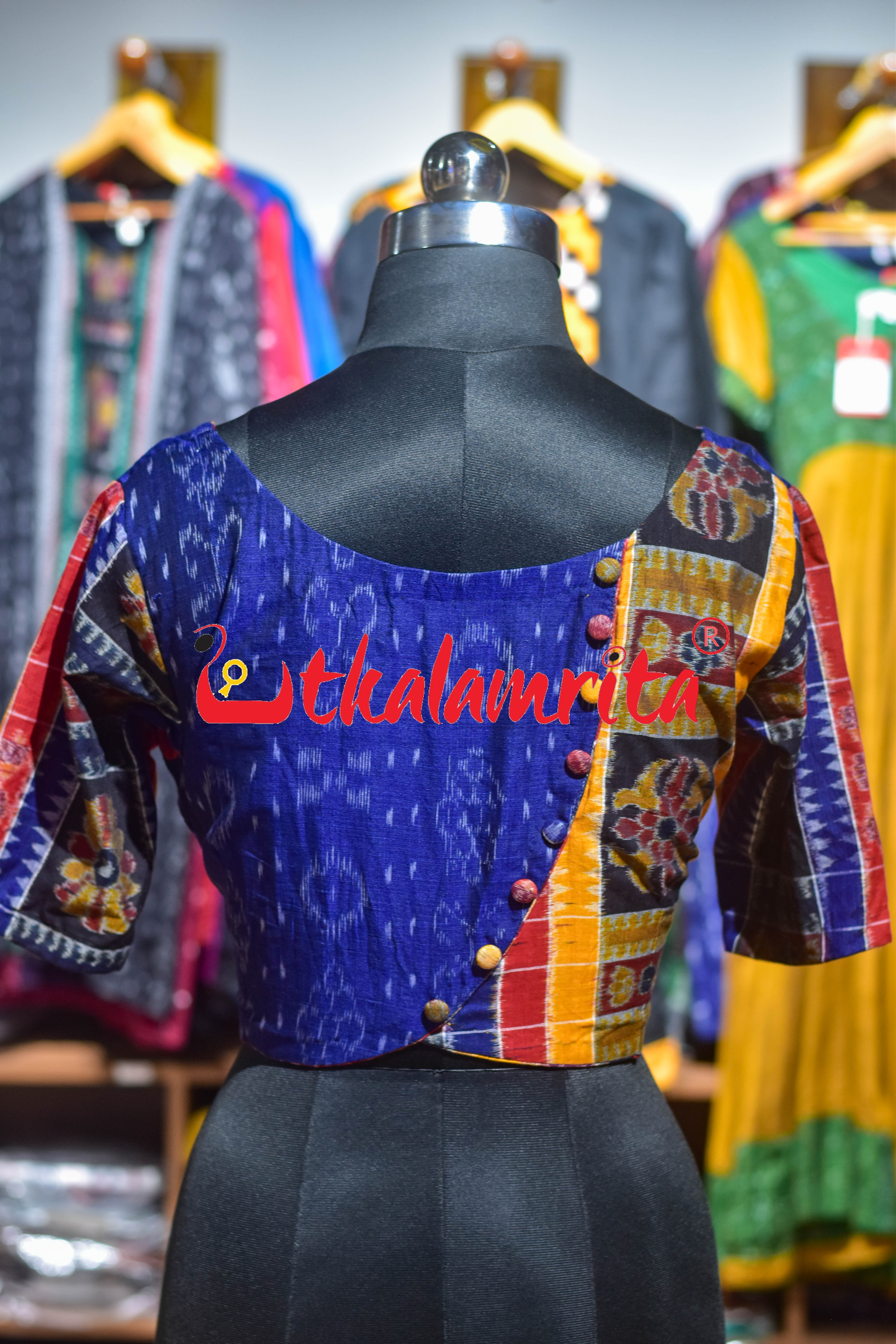 Indigo Blue Flower Designer (Blouse)