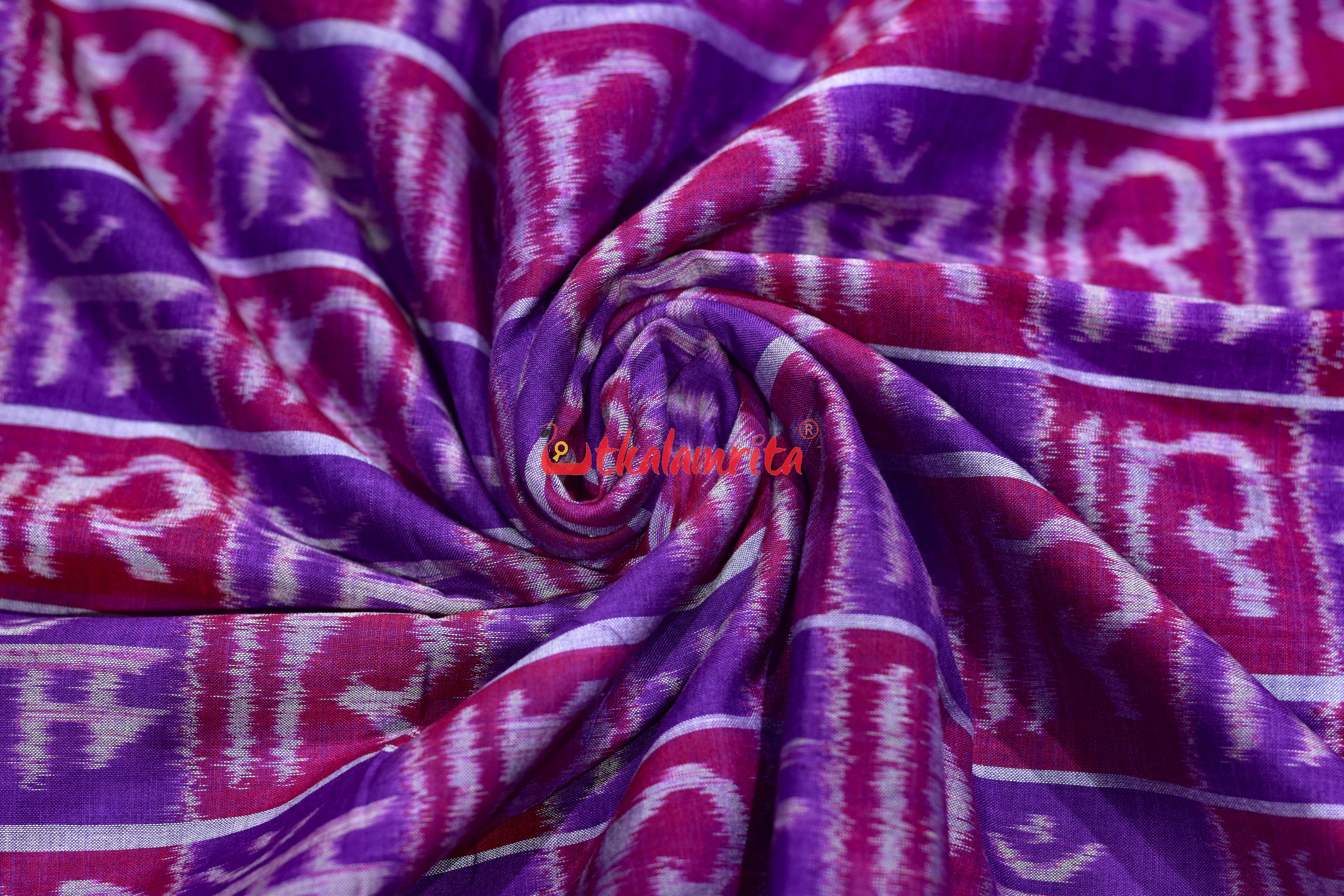 Purple Magenta Maa Sambalpuri Cotton (Fabric)