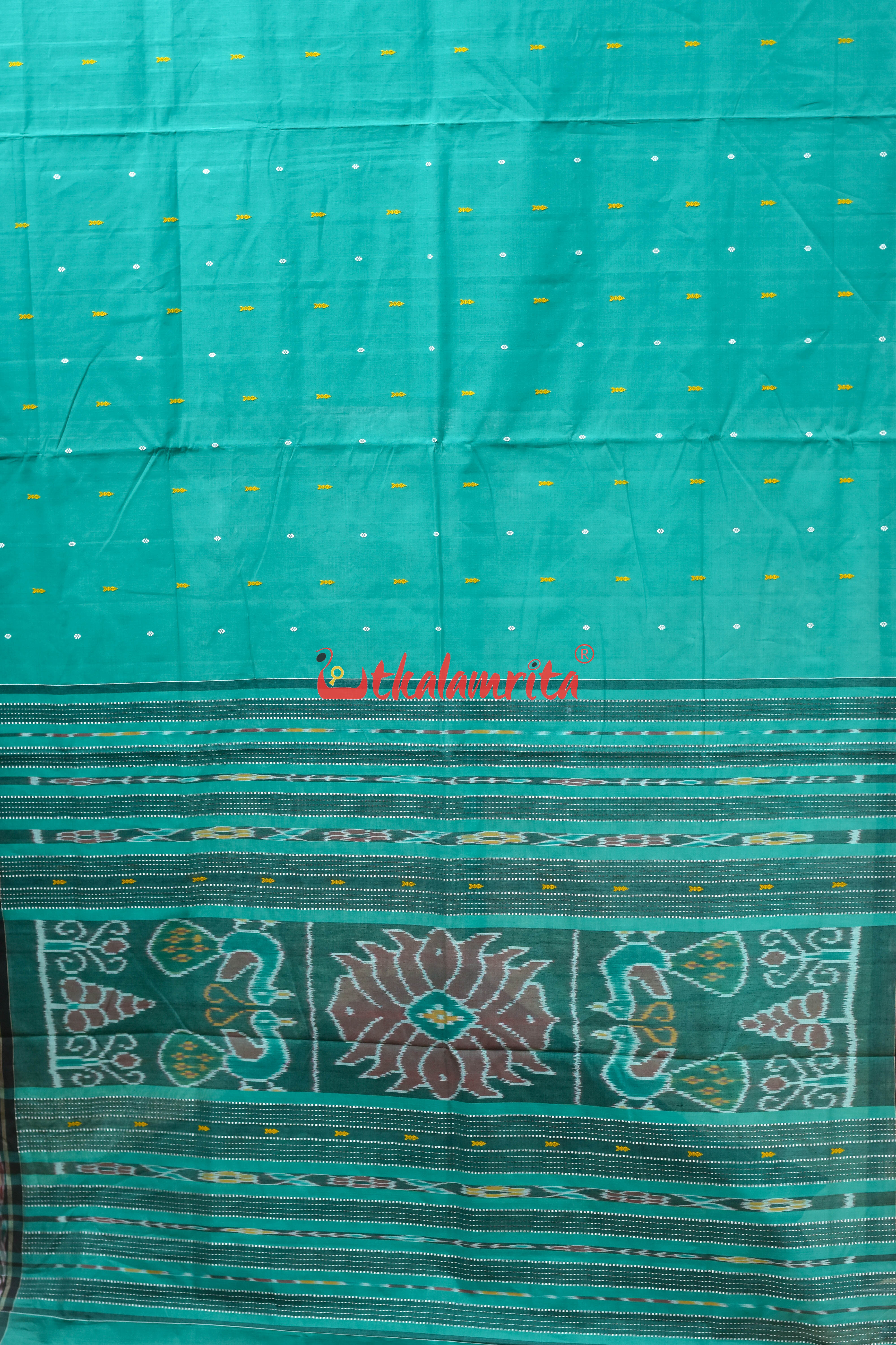 Seafoam Green Pittala Single Cotton Saree