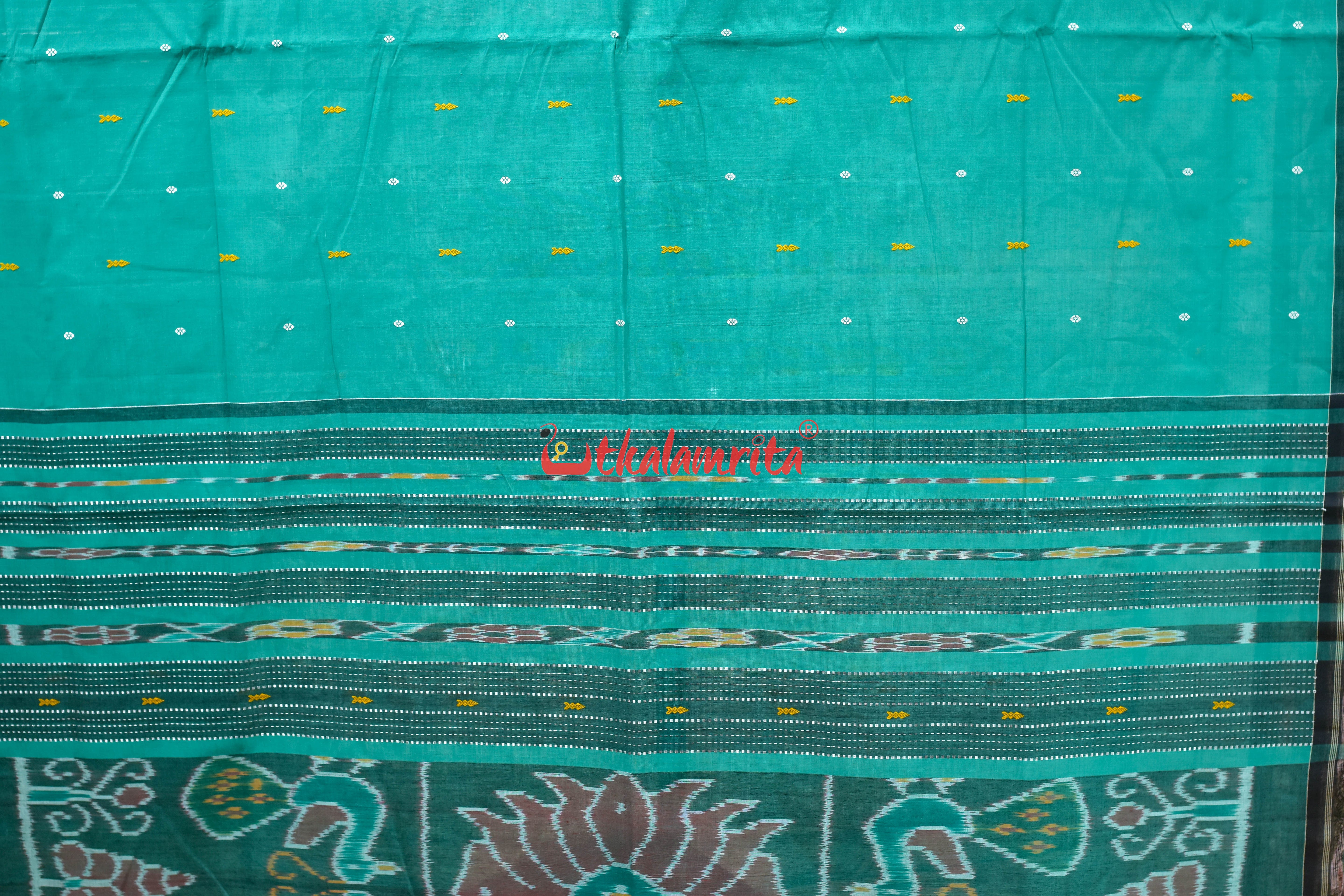 Seafoam Green Pittala Single Cotton Saree