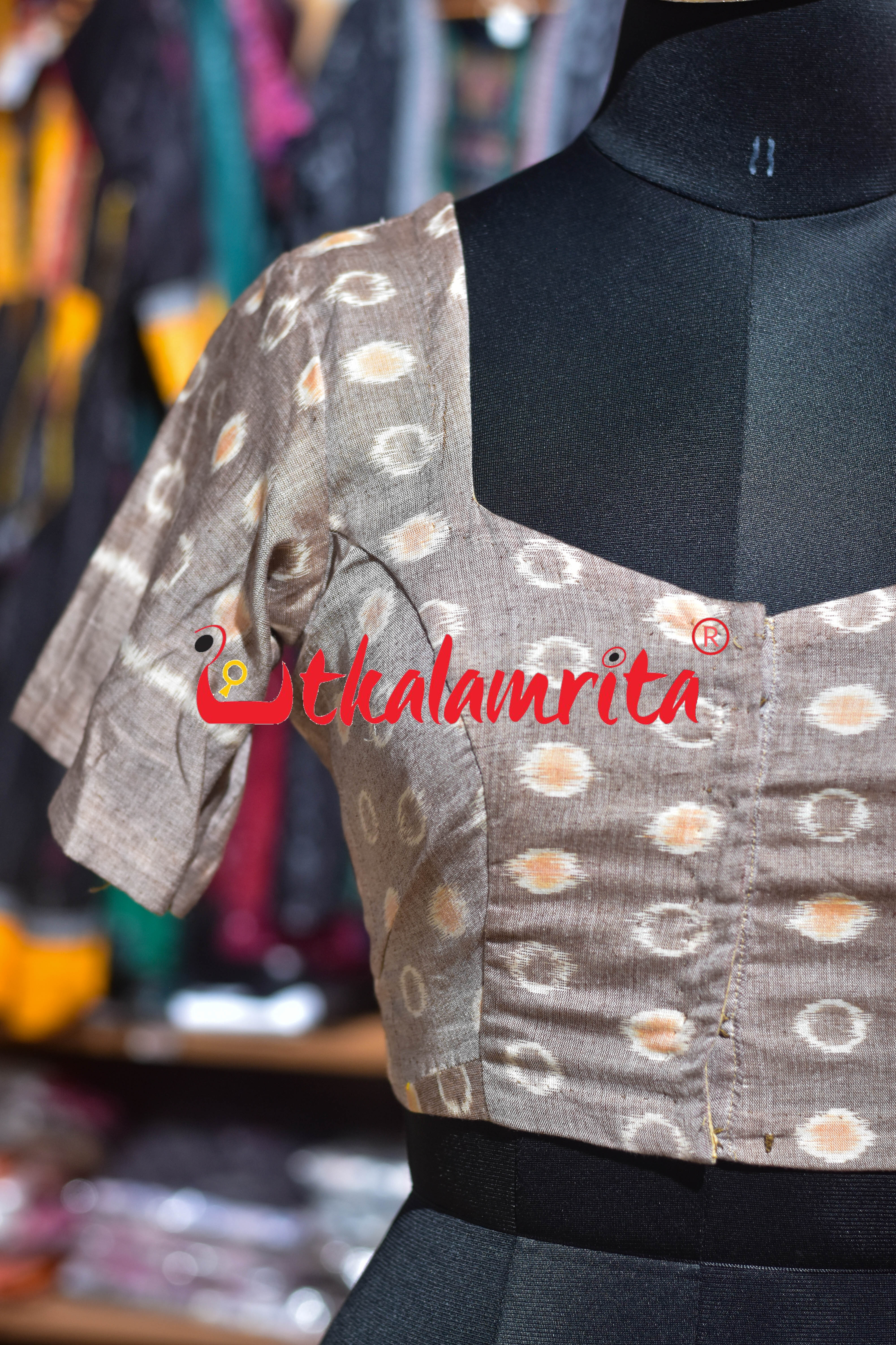 Vintage Beige Bubbles Ikat (Blouse)
