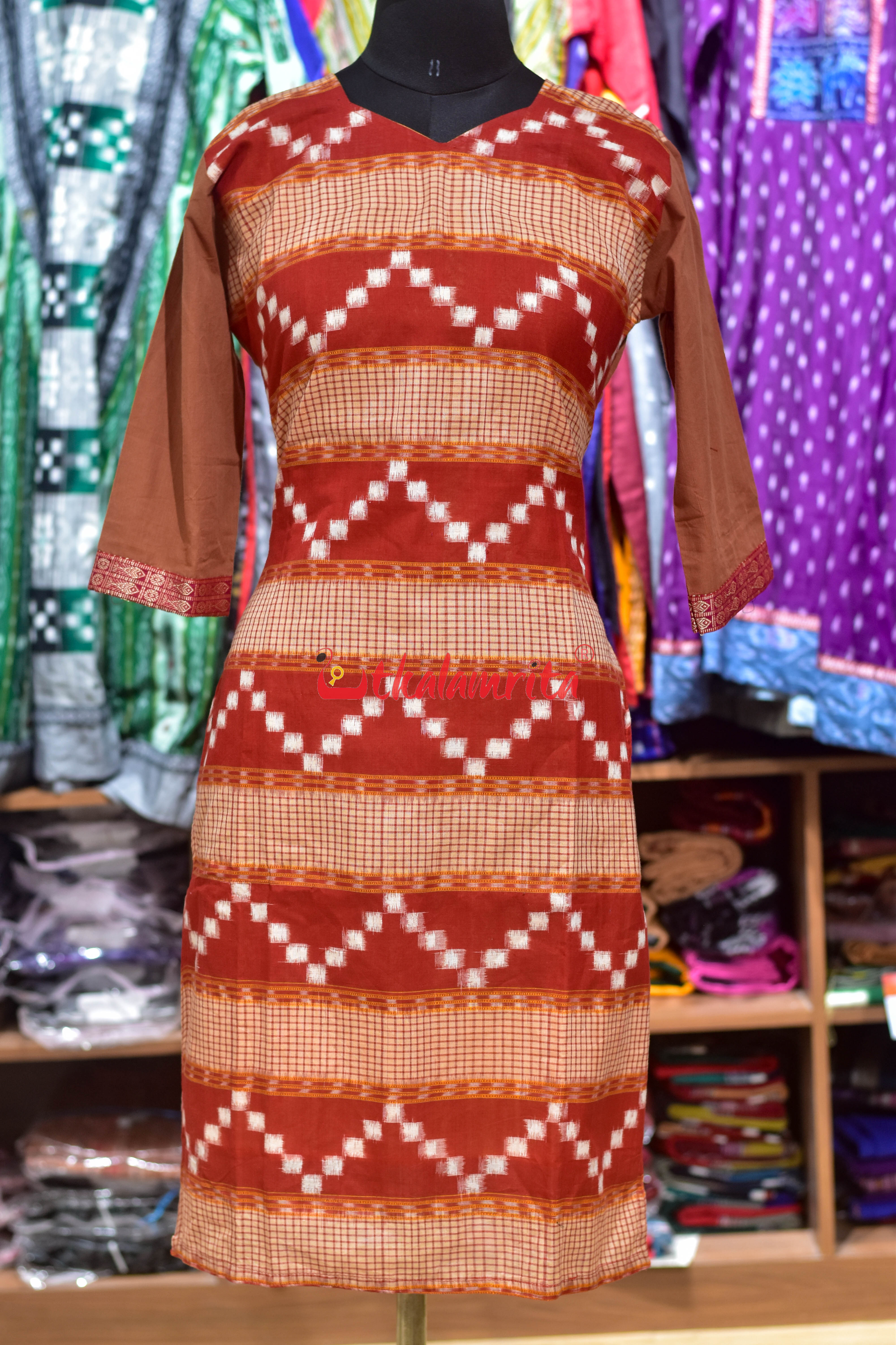Rust Sachipar Pasapali (Ladies' Kurti)