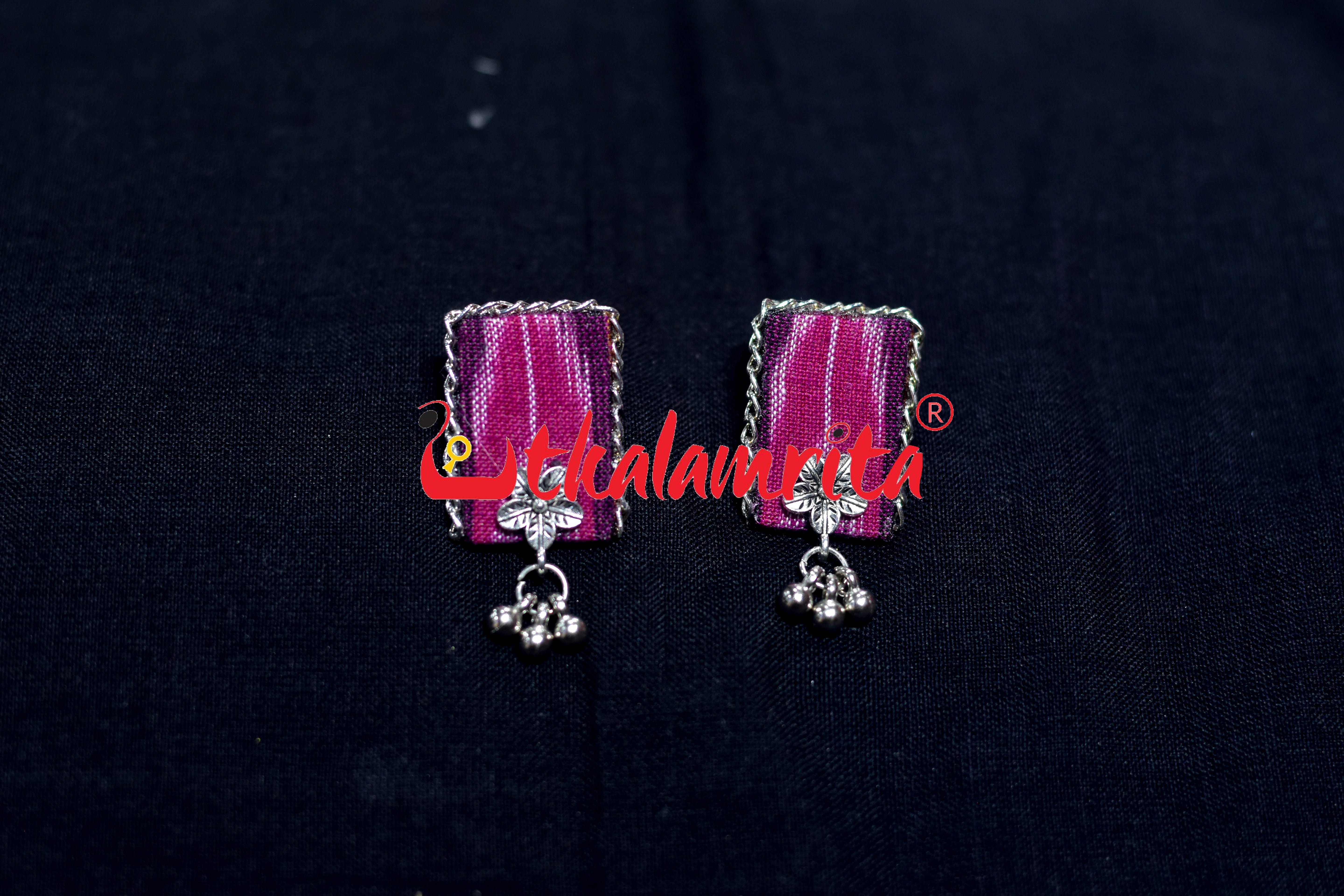 Silver Magenta Ikat Small Choker Set