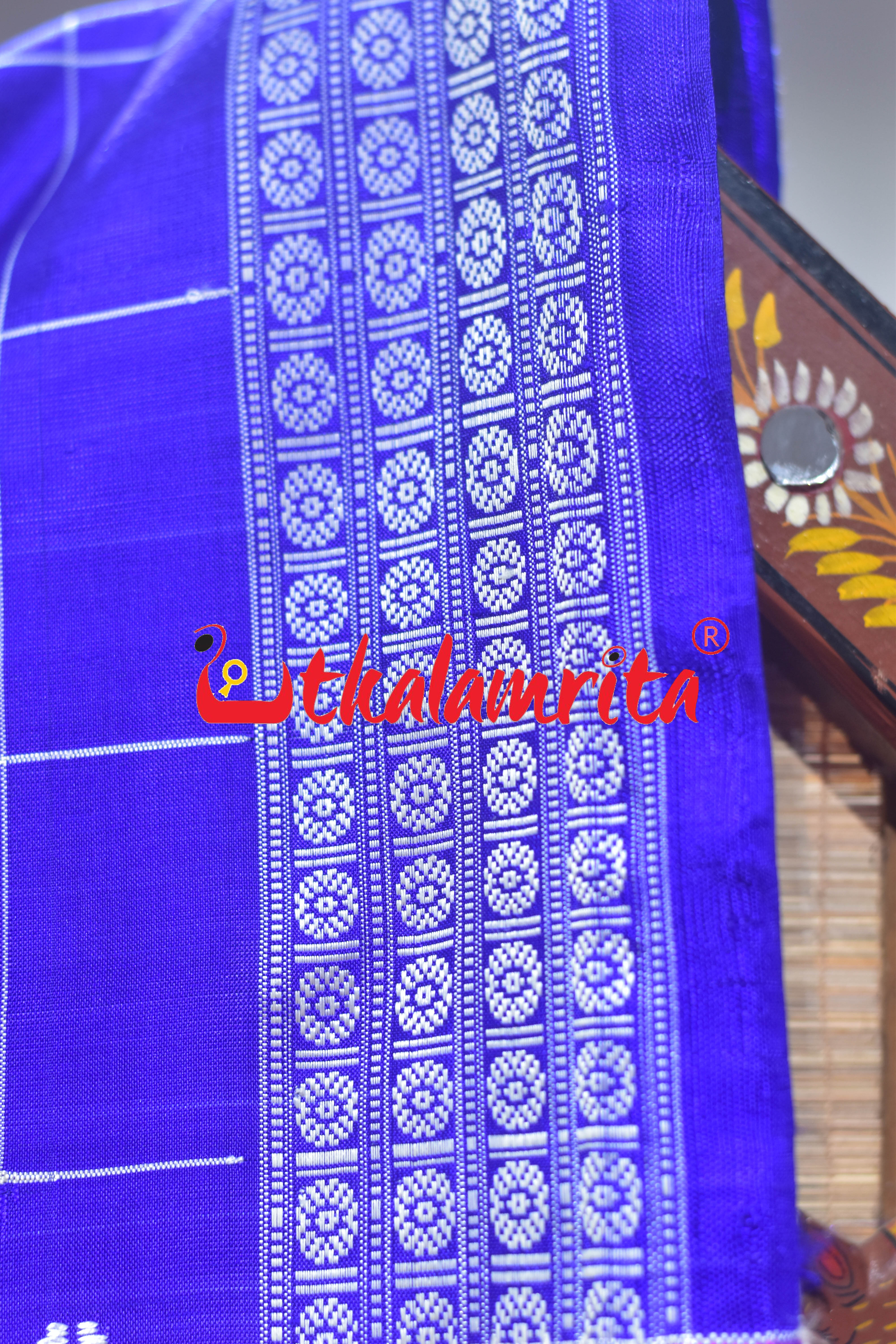 Blue Body Checks Double Anchal Berhampuri Silk Saree