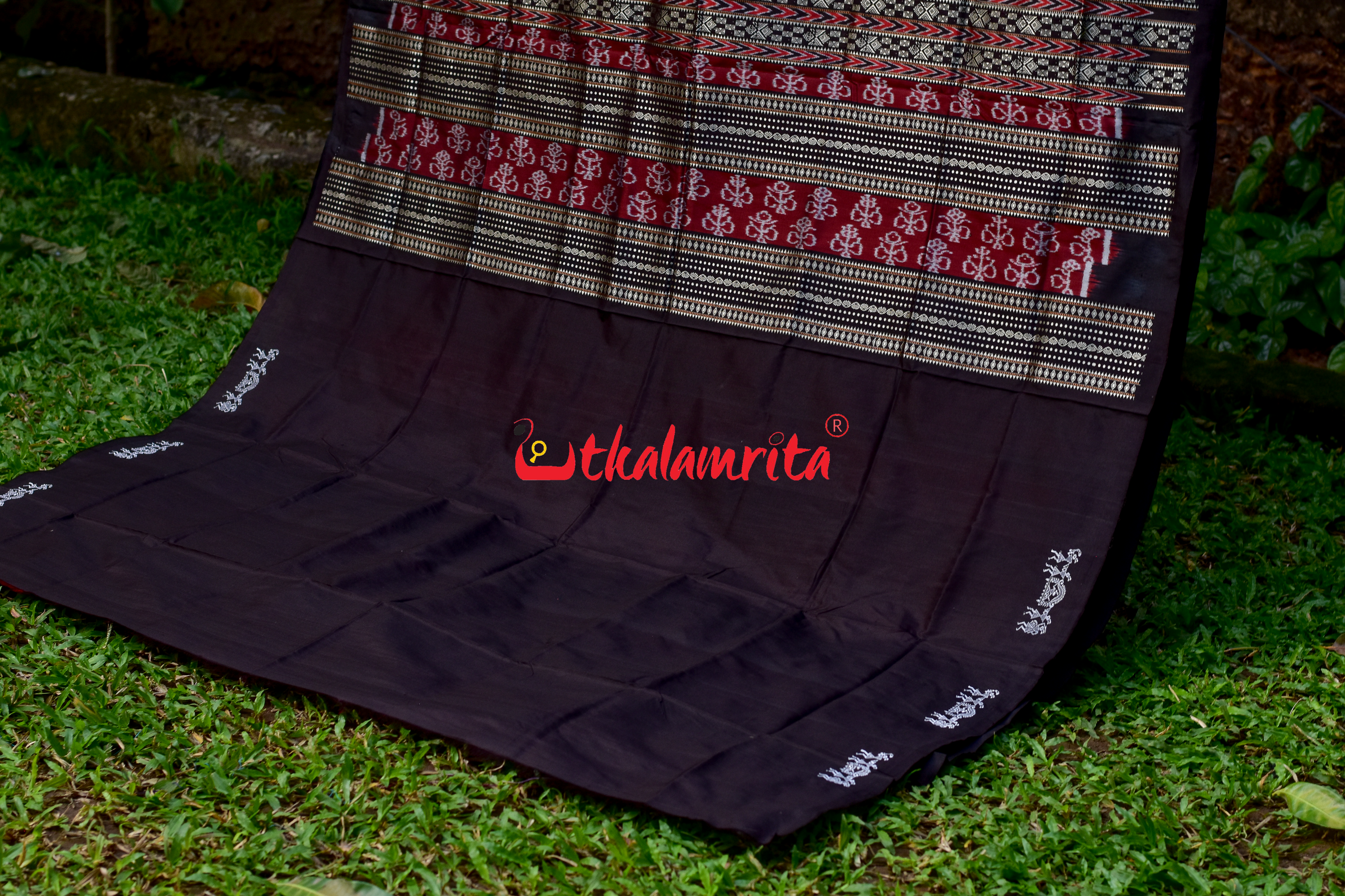 Red Black Sabari Sambalpuri Silk Saree