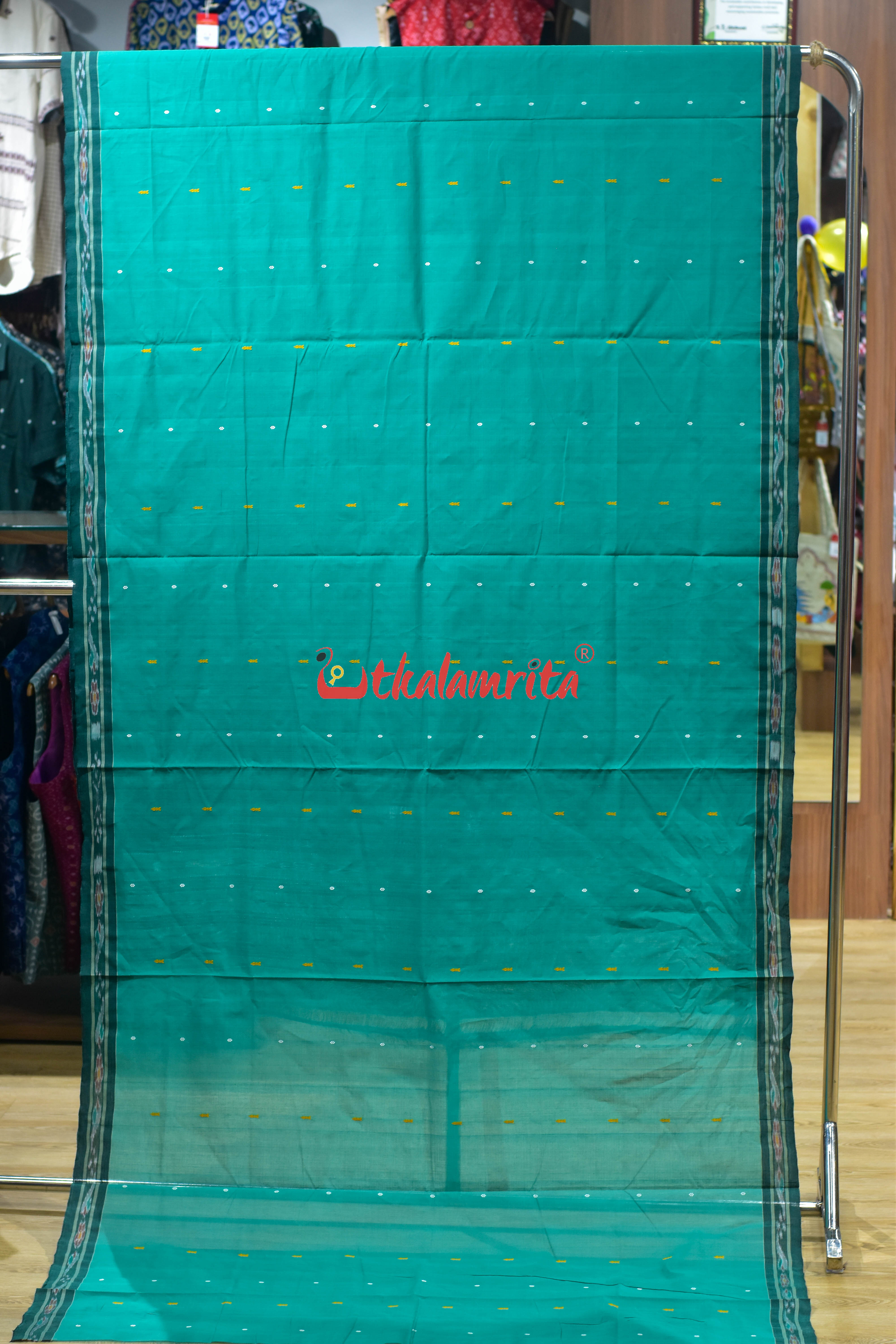 Seafoam Green Pittala Single Cotton Saree