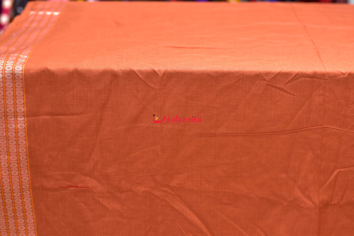 Rust Orange Big Rudraksha Border Blouse (Fabric)