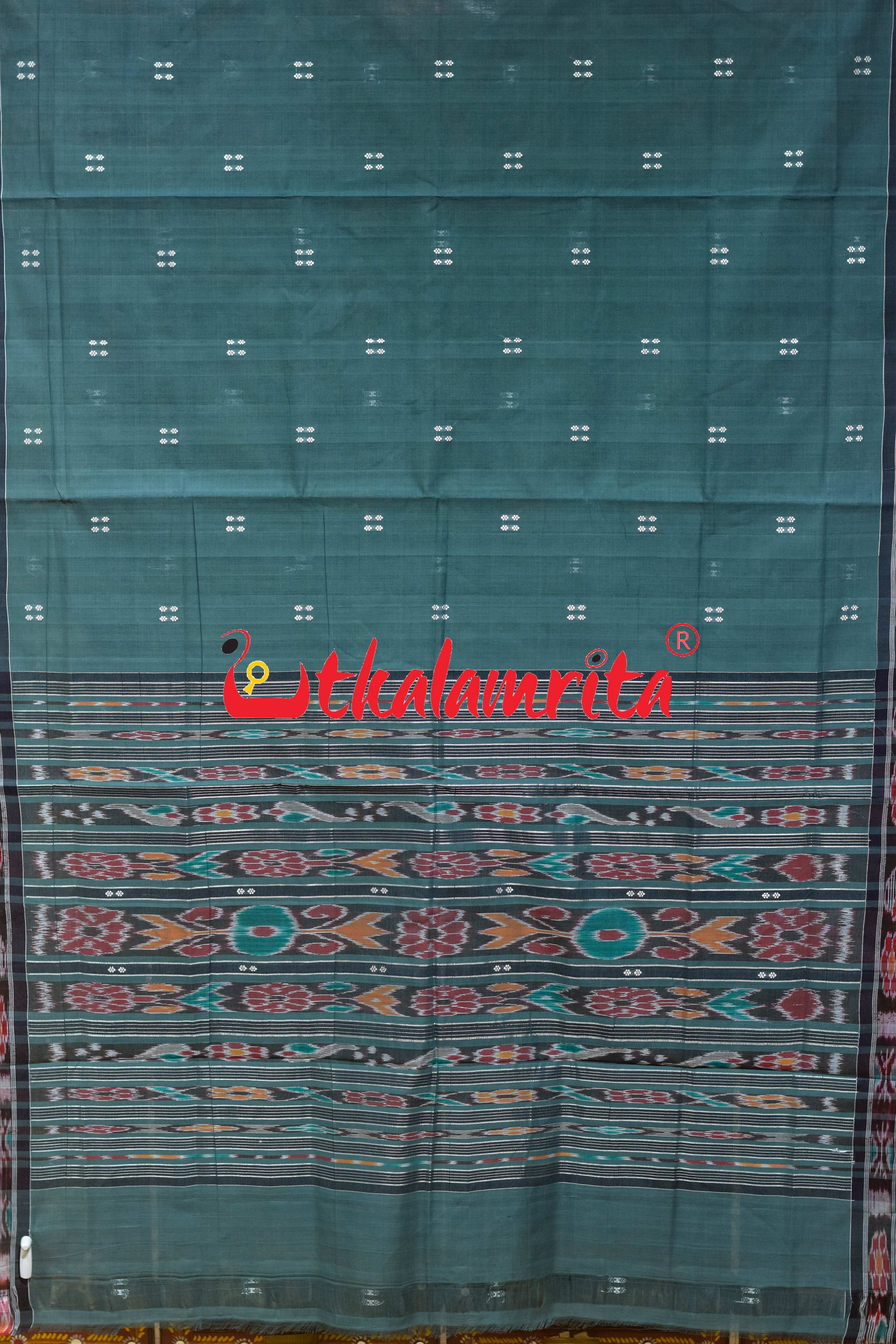 Olive Grey Pittala Single Cotton Saree