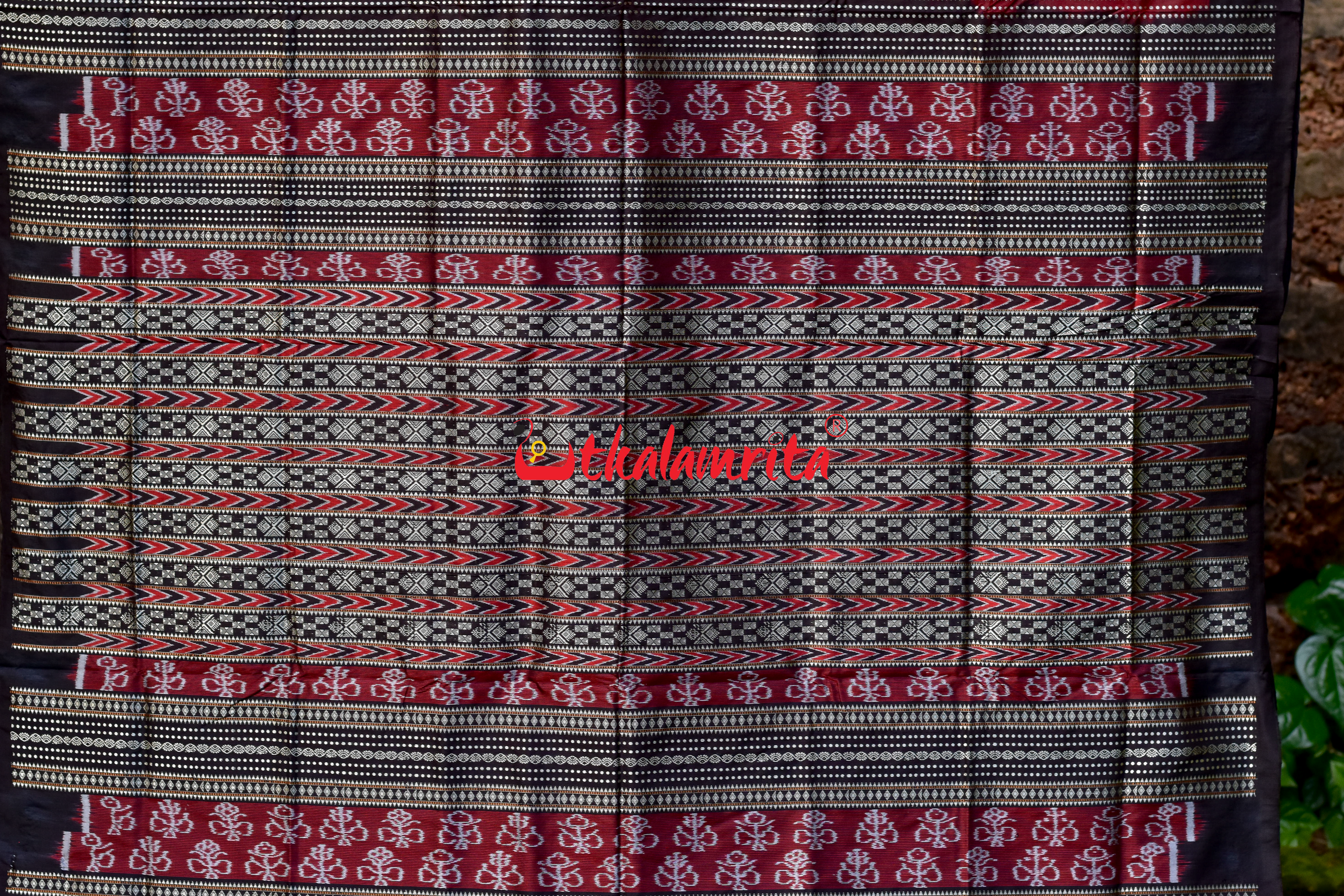 Red Black Sabari Sambalpuri Silk Saree