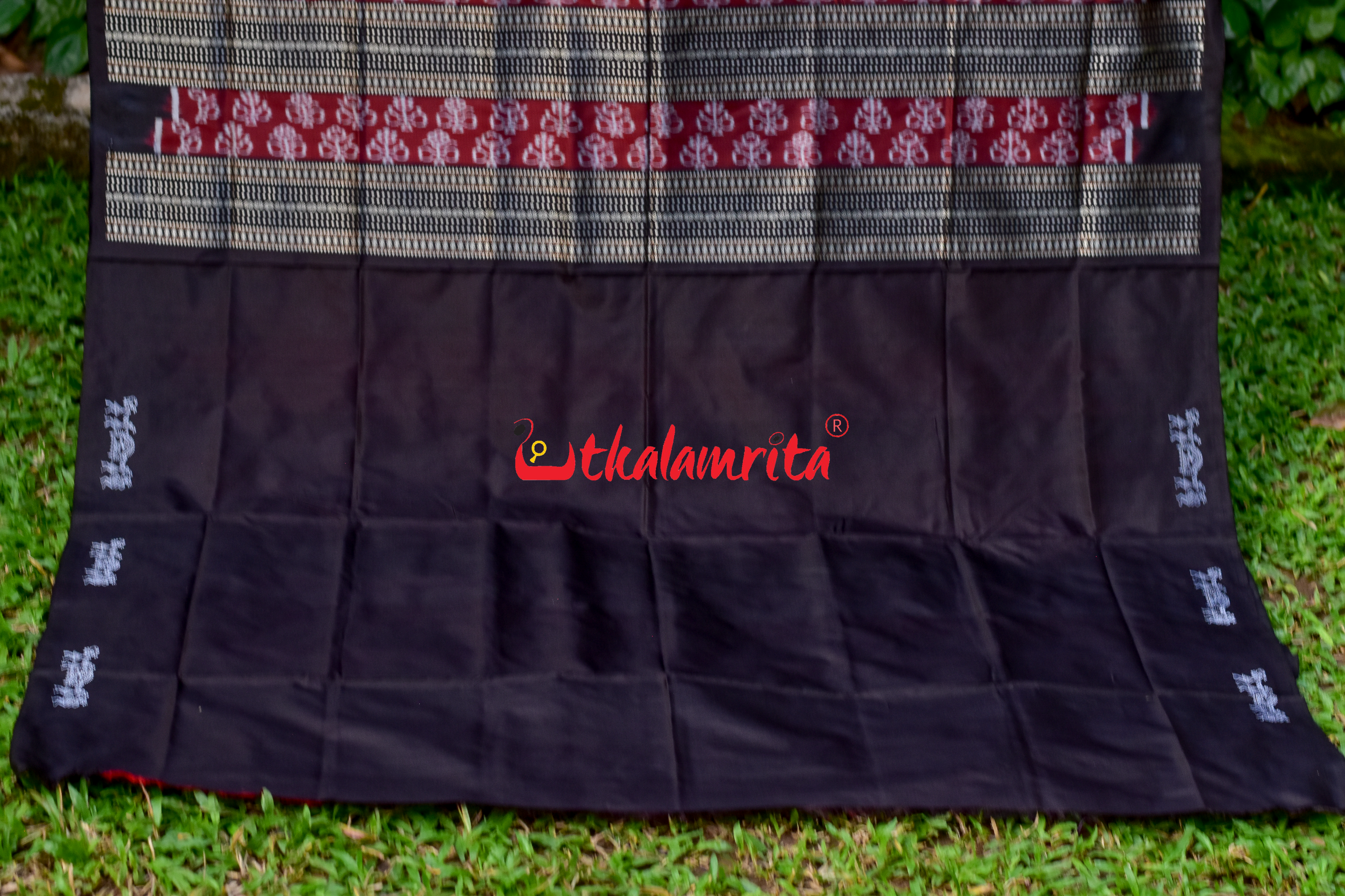 Red Black Sabari Sambalpuri Silk Saree