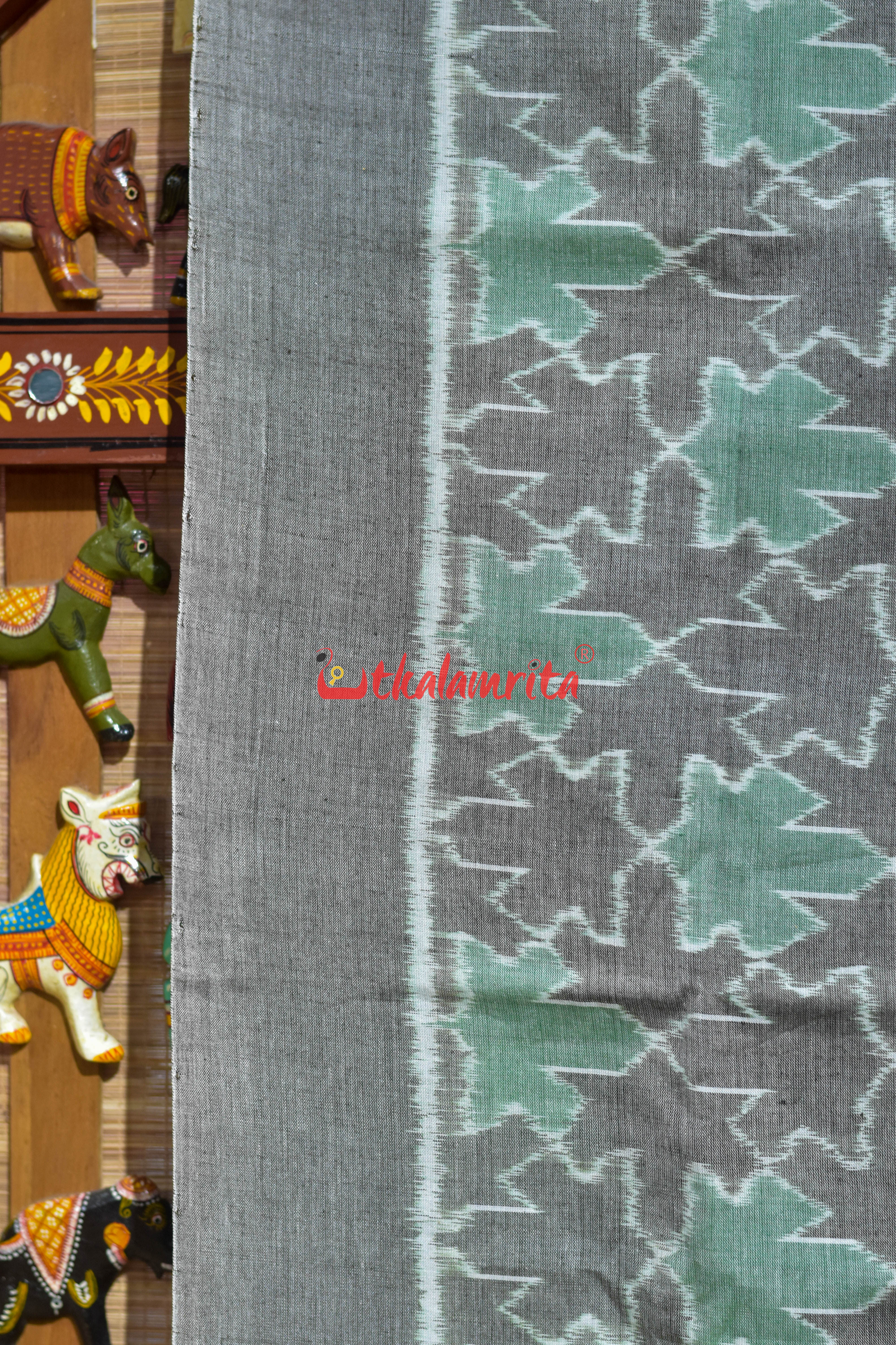 Kalara Patra Grey Green Khandua Cotton Saree