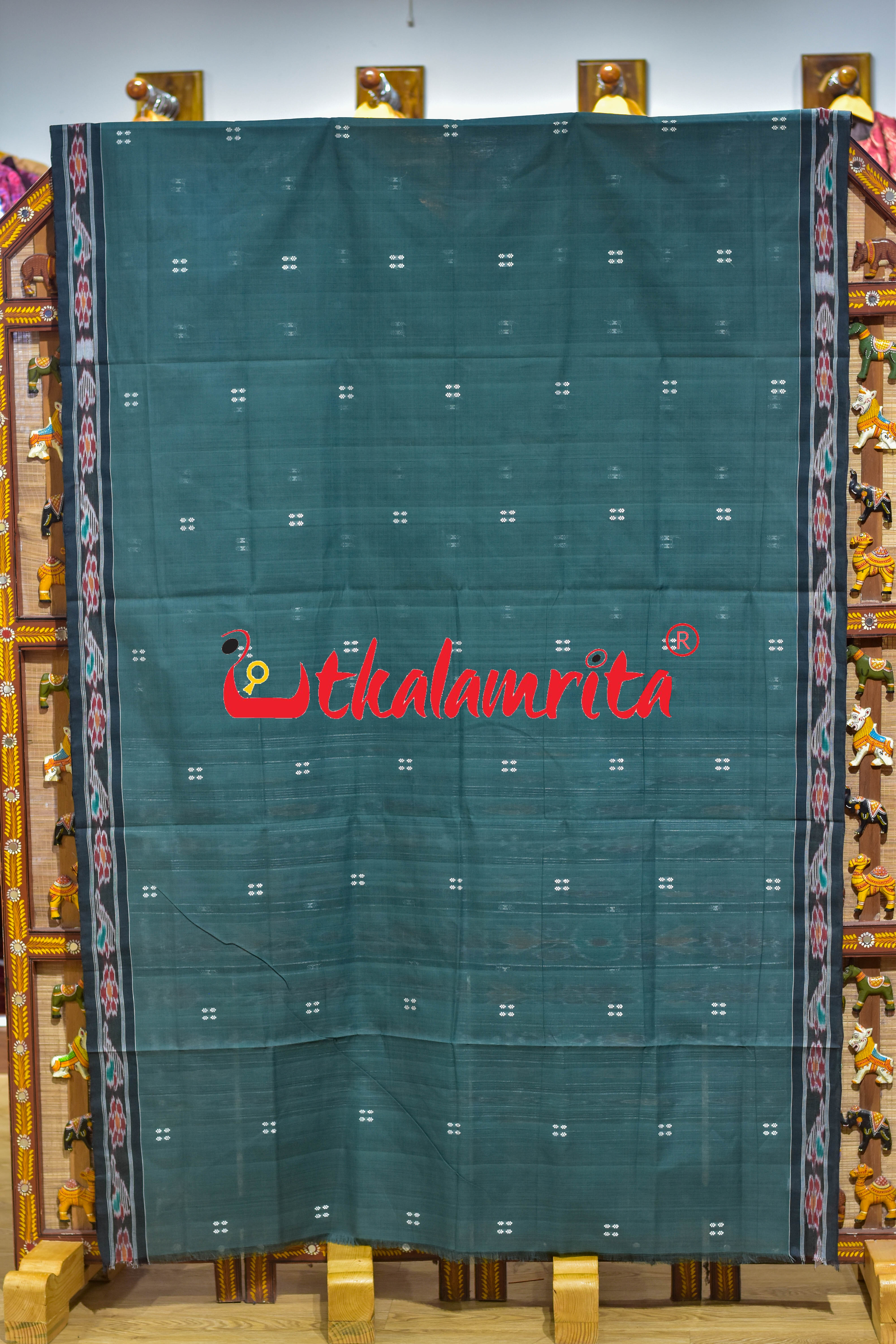 Olive Grey Pittala Single Cotton Saree