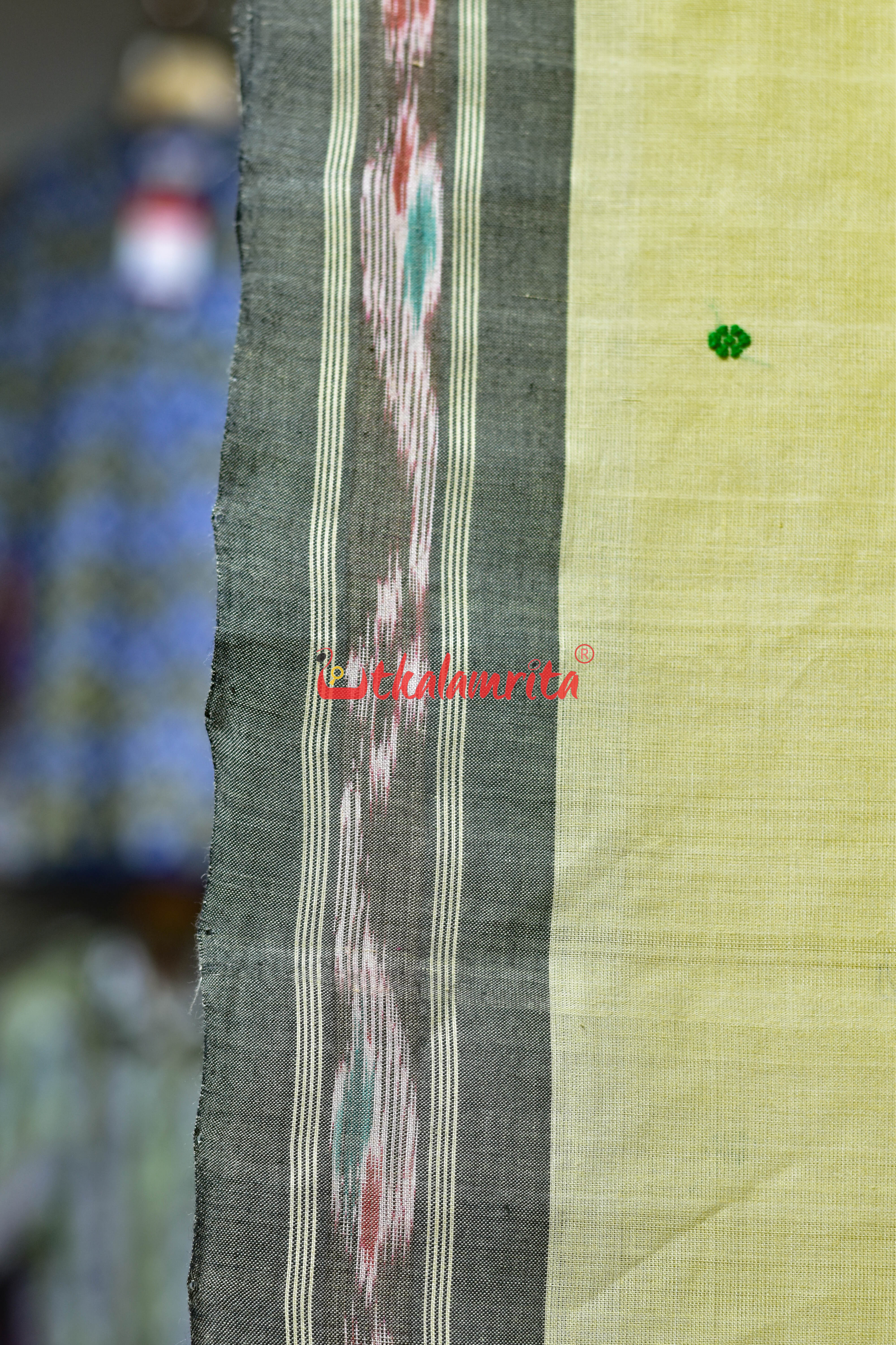 Beige Black Mayura Pittala Single Cotton Saree