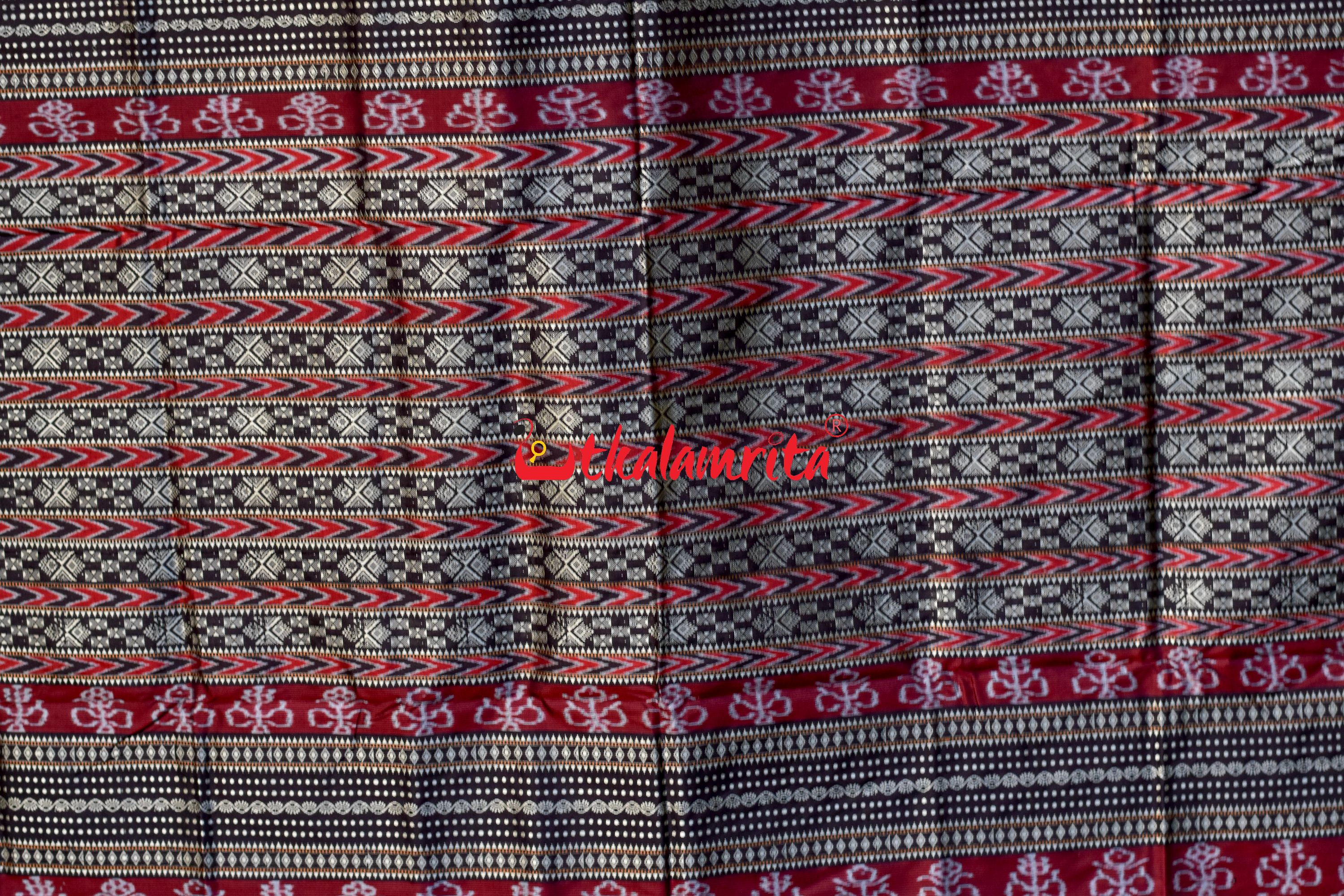 Red Black Sabari Sambalpuri Silk Saree