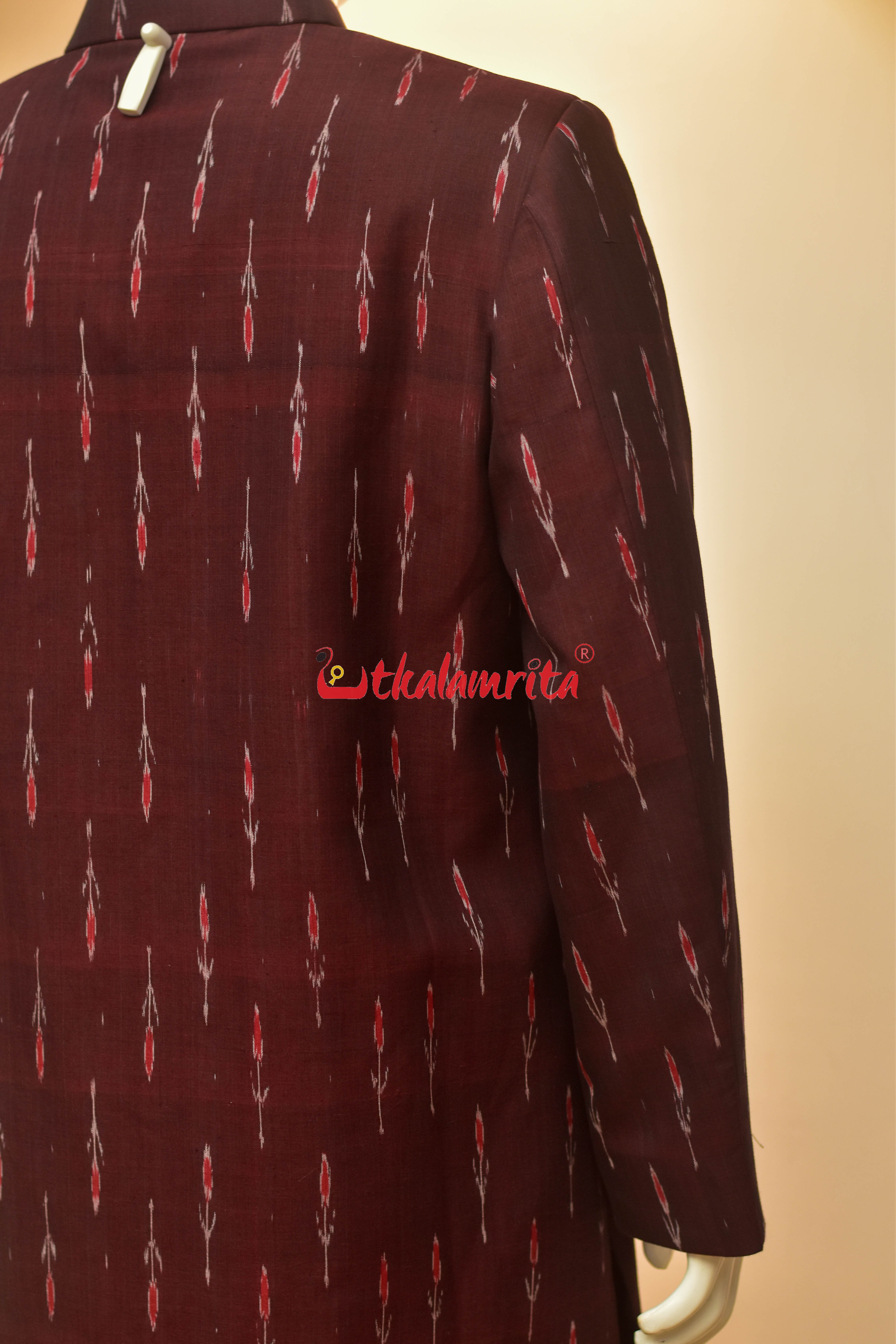 Maroon Labanga Bandha (Men's Sherwani)