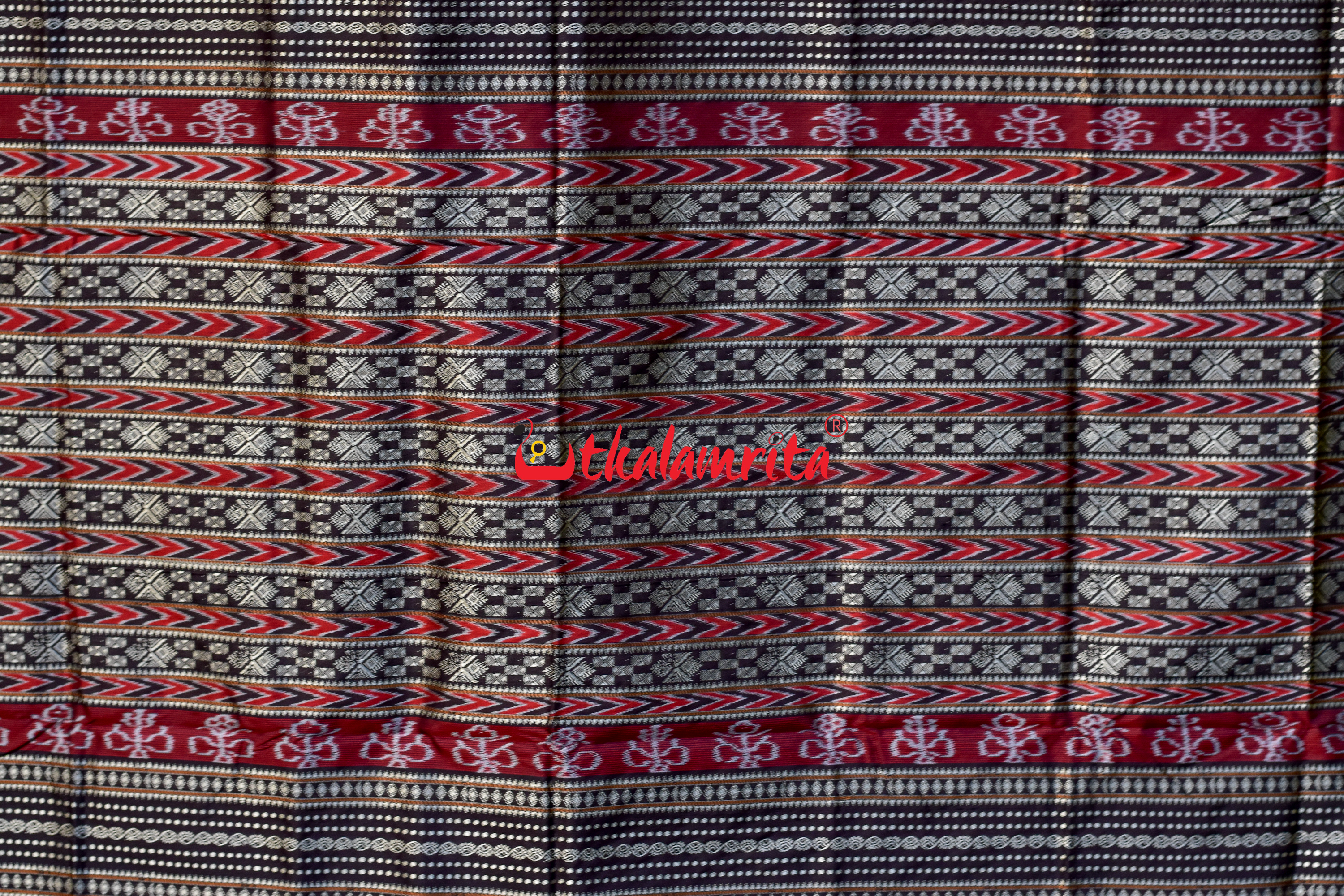 Red Black Sabari Sambalpuri Silk Saree