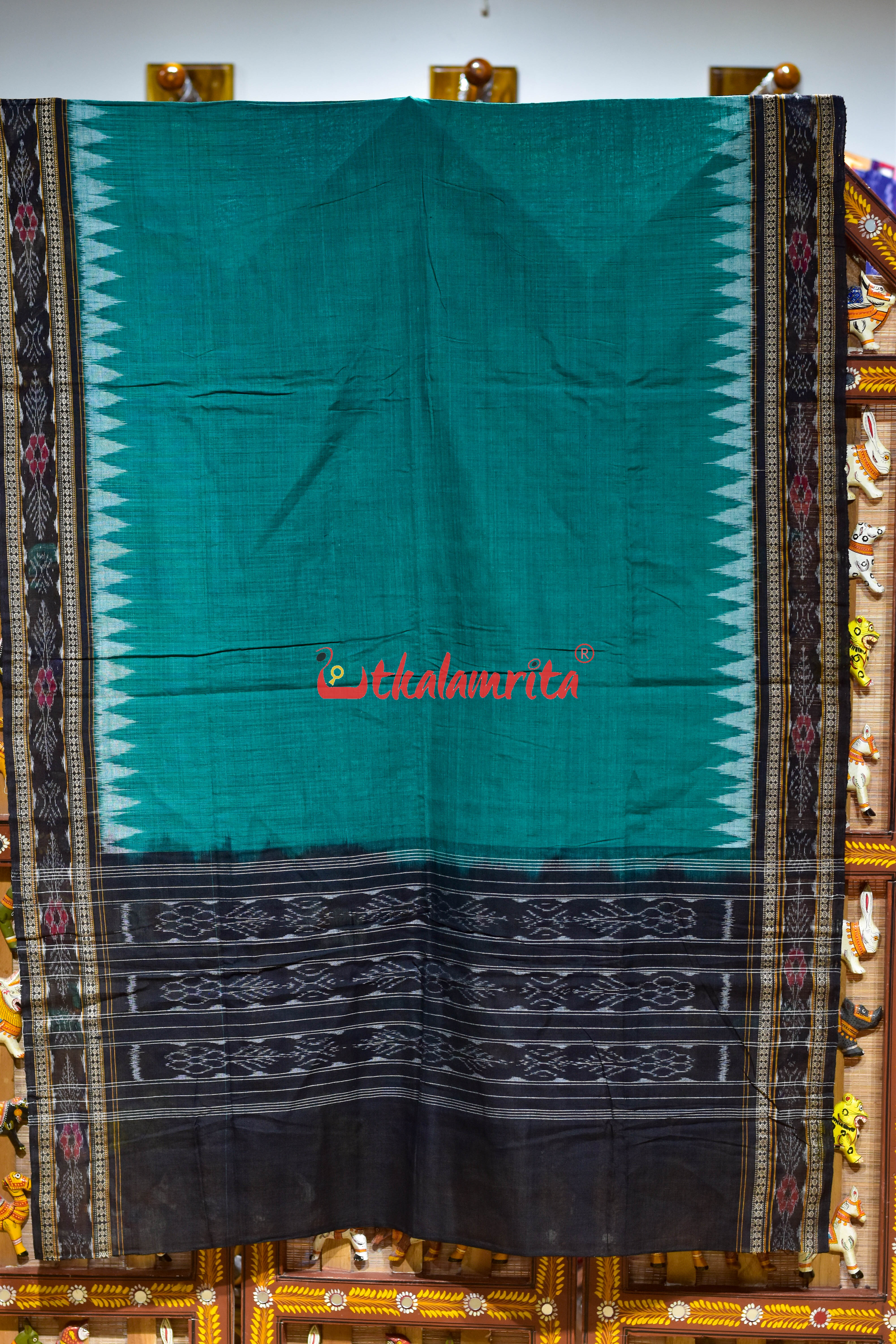 Green Black Flower Bandha Cotton (Dupatta)