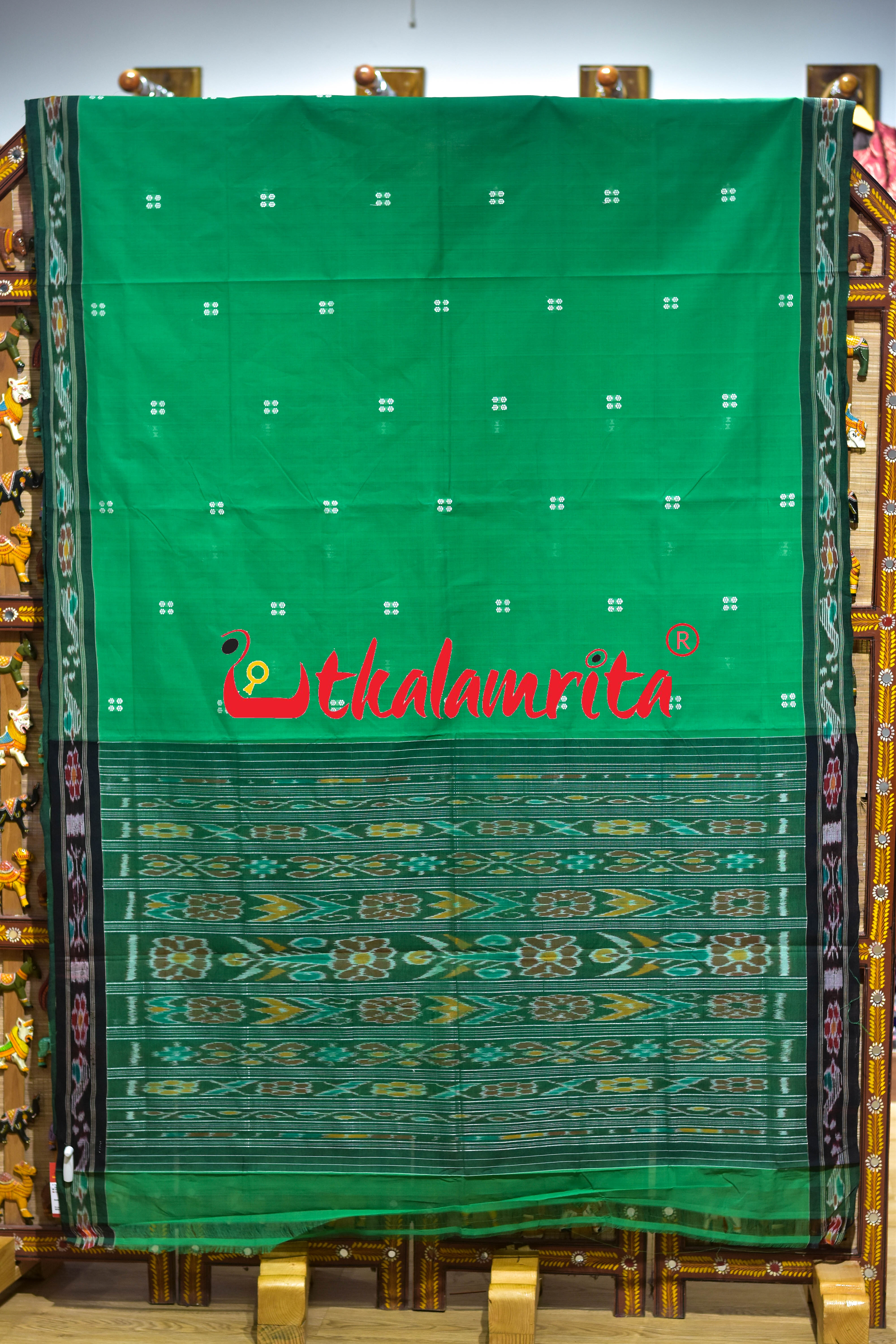 Green Pittala Single Cotton Saree