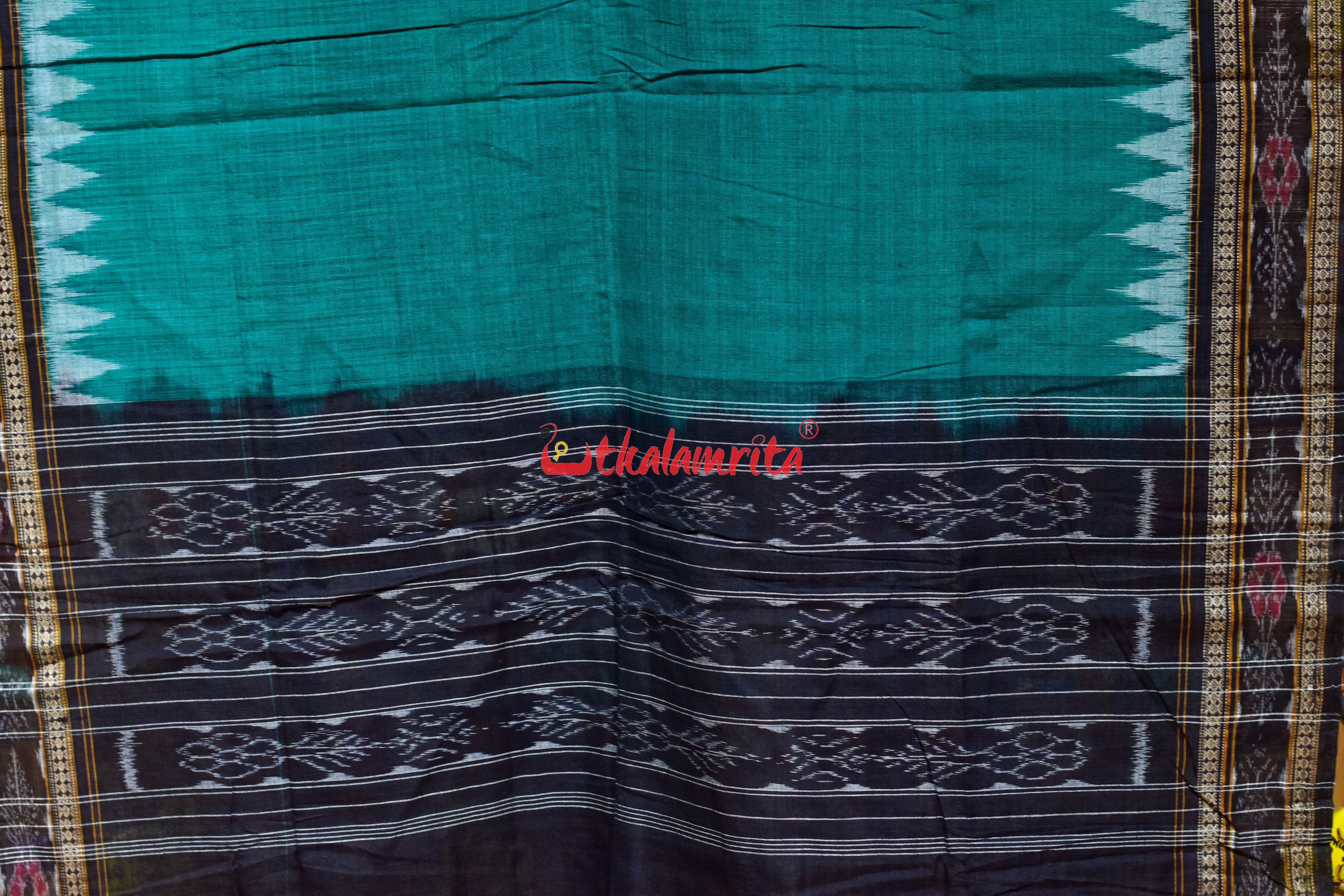 Green Black Flower Bandha Cotton (Dupatta)