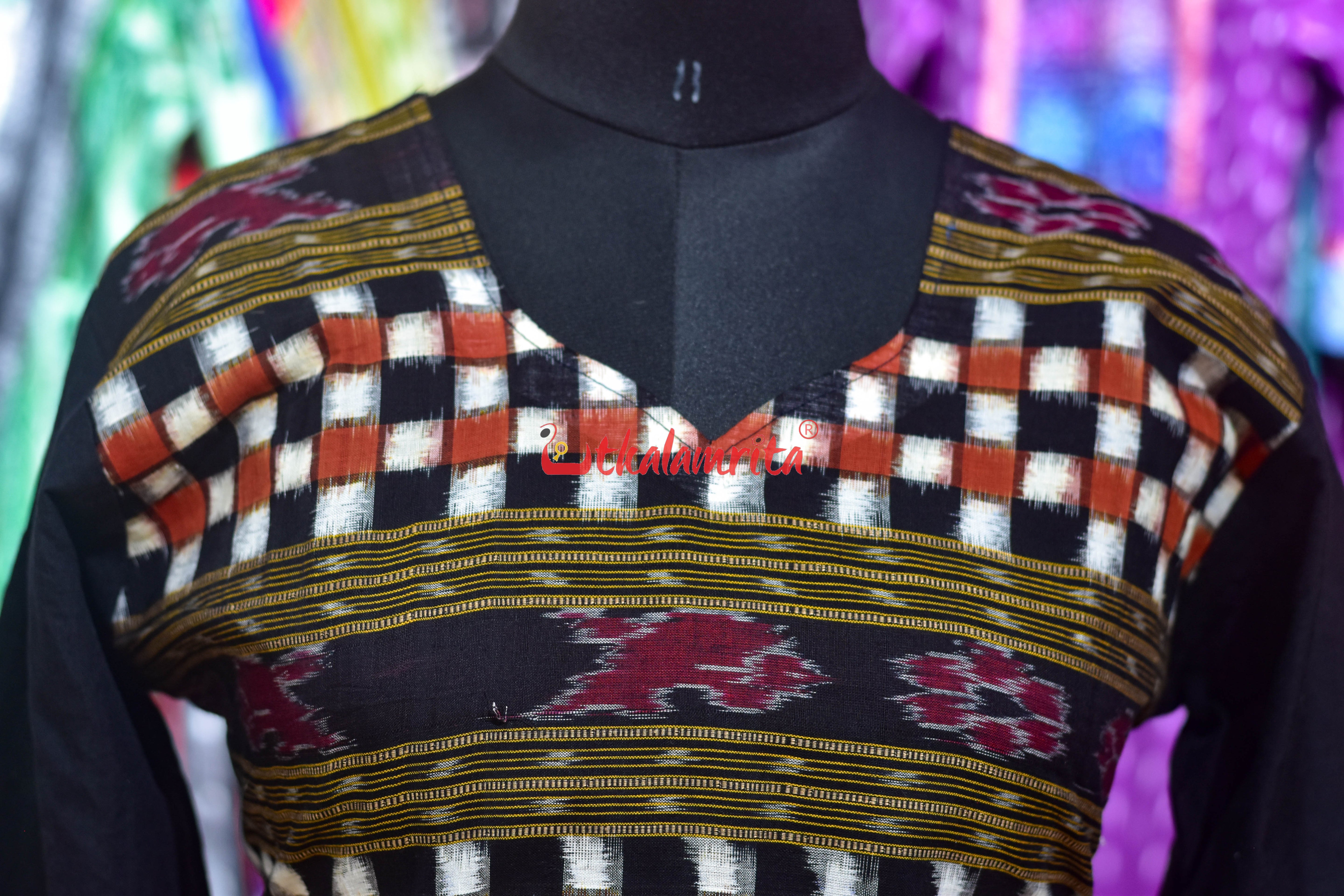 Black Middle Bichitrapuri (Ladies' Kurti)