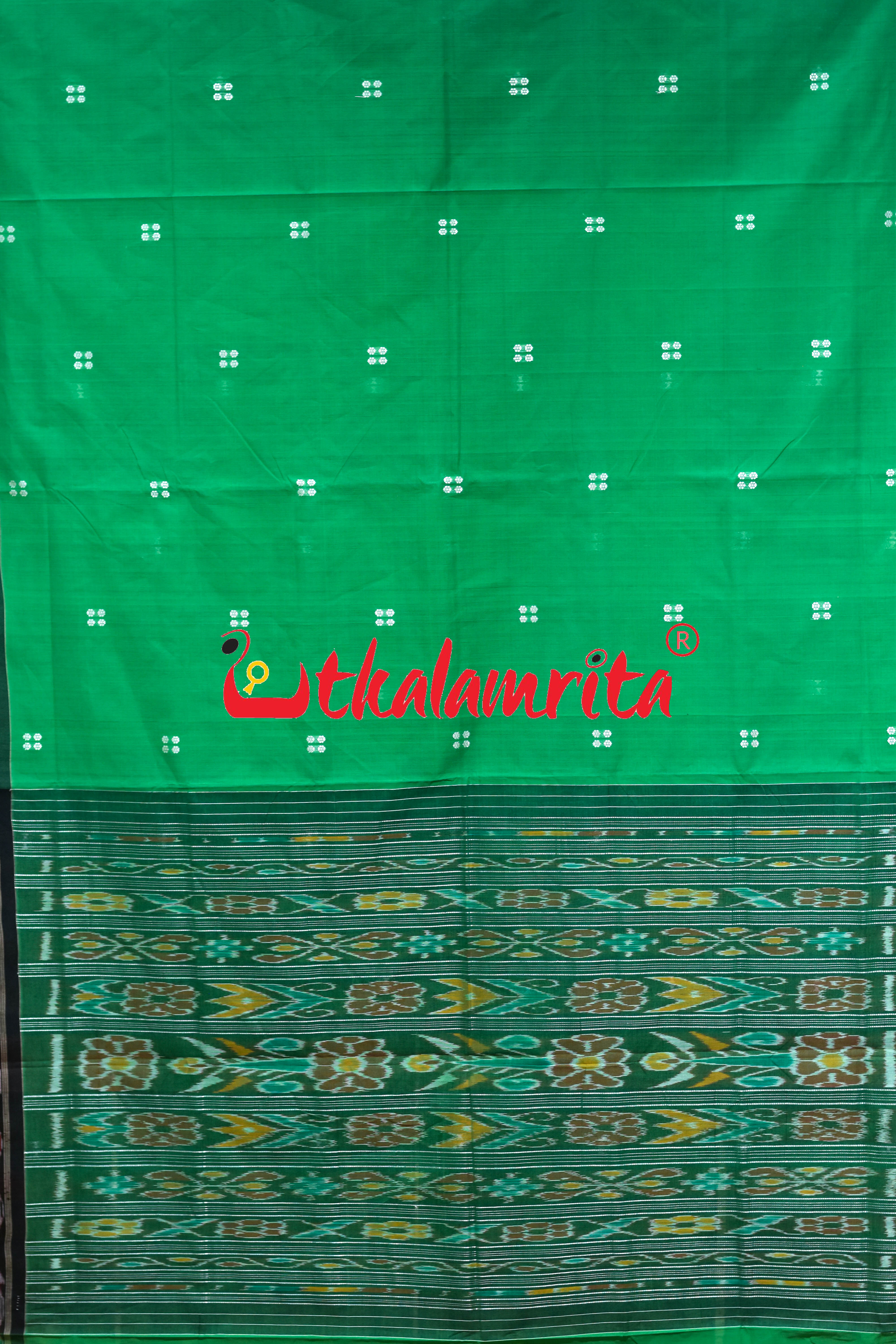 Green Pittala Single Cotton Saree