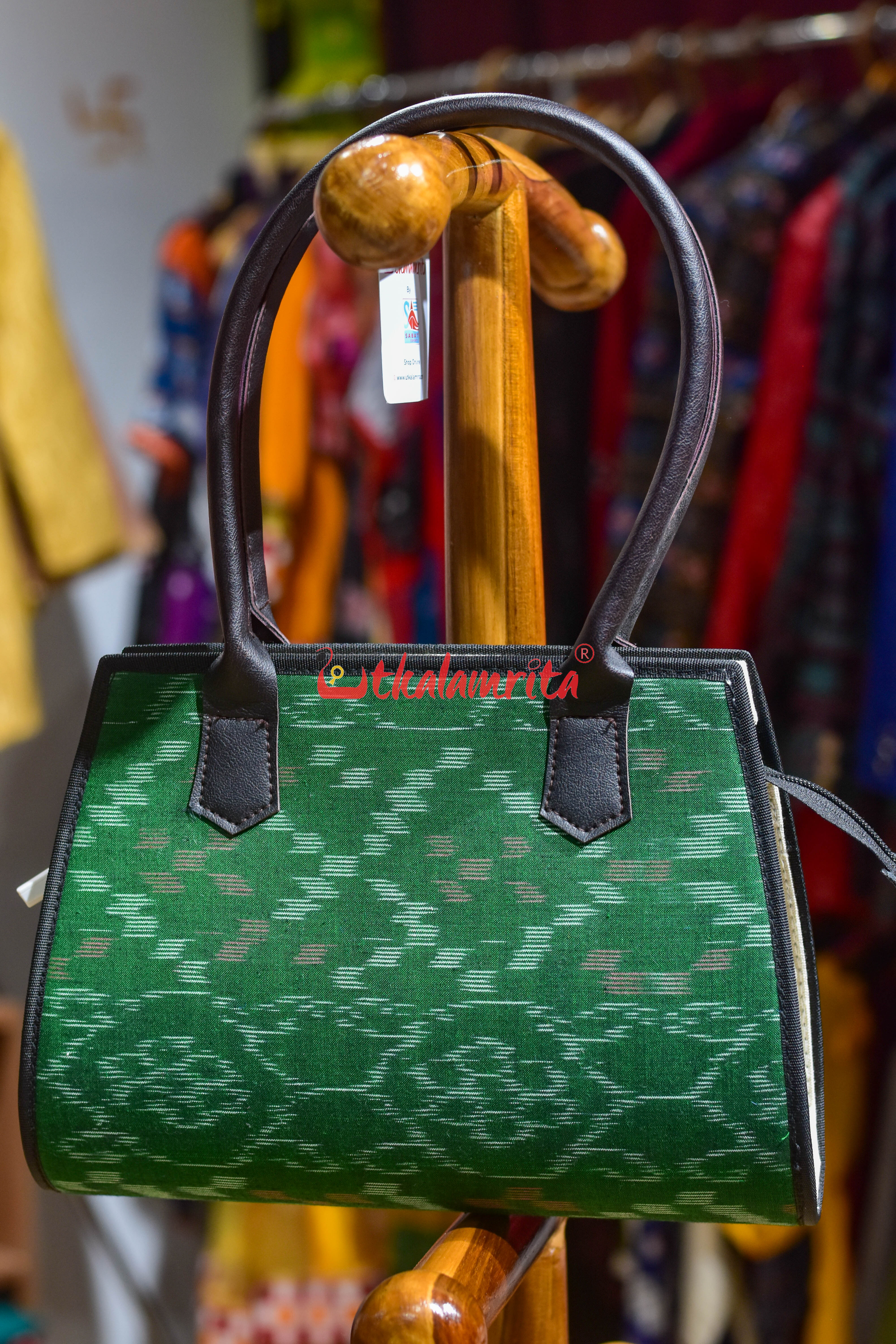 Green Tetris Trapezium Vanity Bag