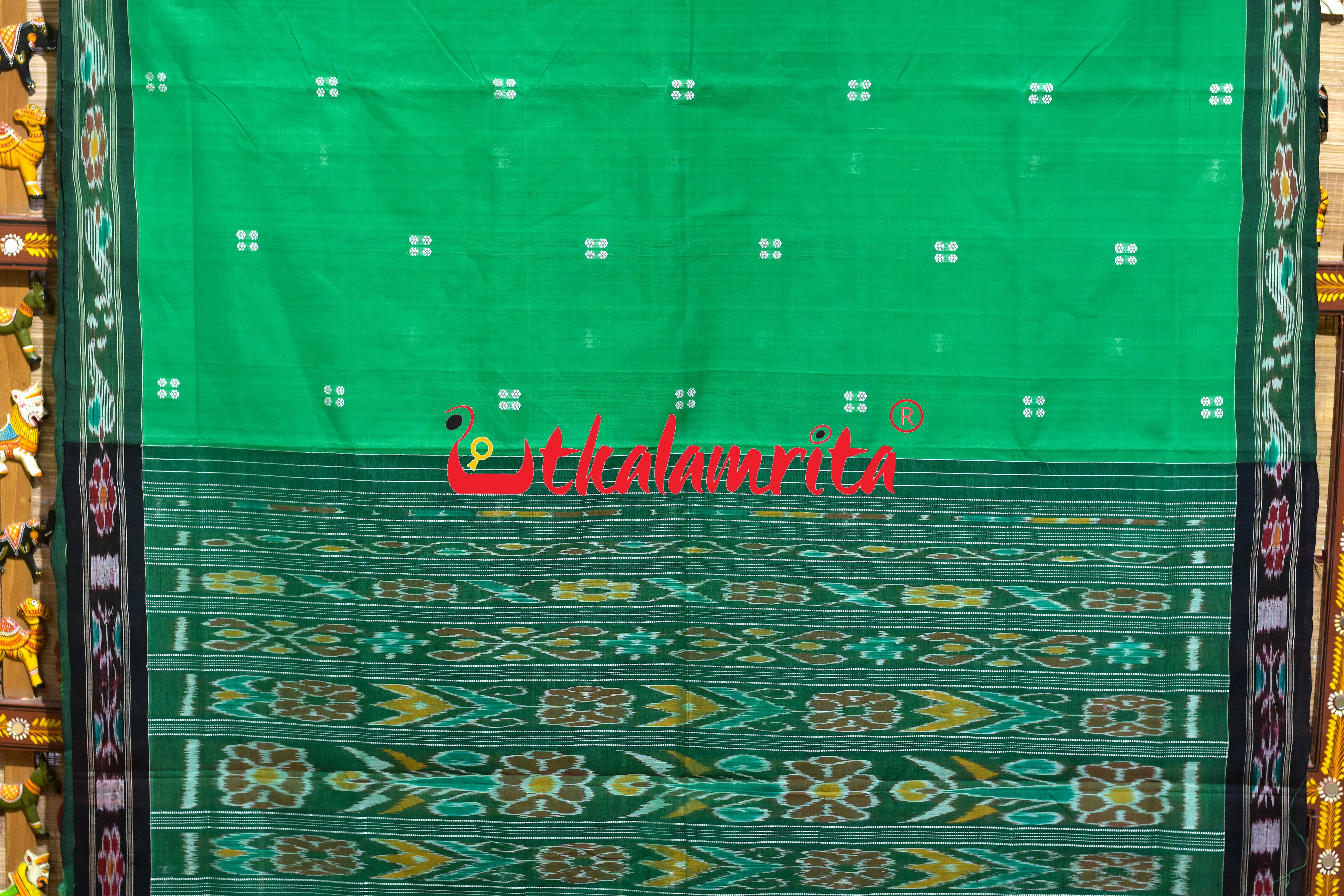 Green Pittala Single Cotton Saree