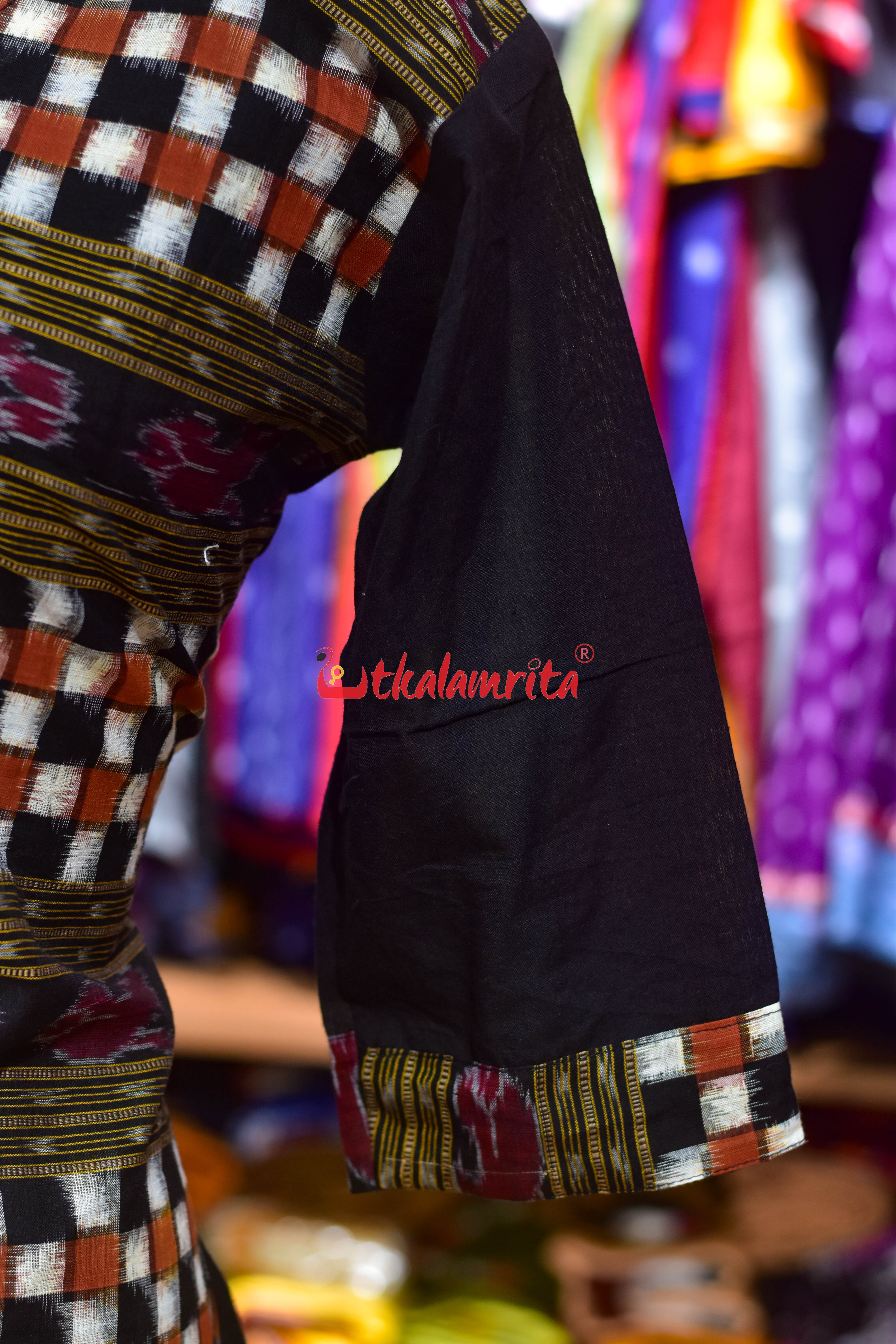 Black Middle Bichitrapuri (Ladies' Kurti)