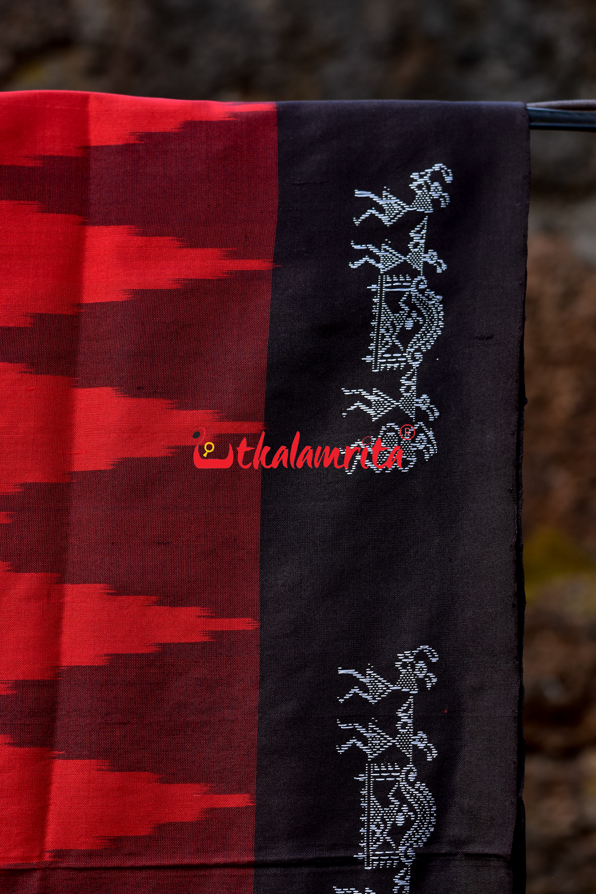 Red Black Sabari Sambalpuri Silk Saree