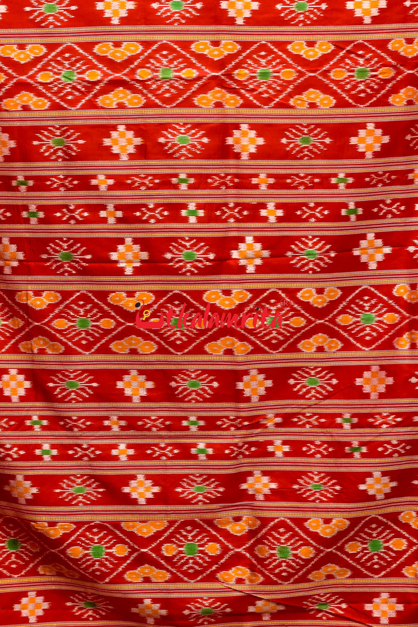 Orange Tarabali Khandua Silk Saree