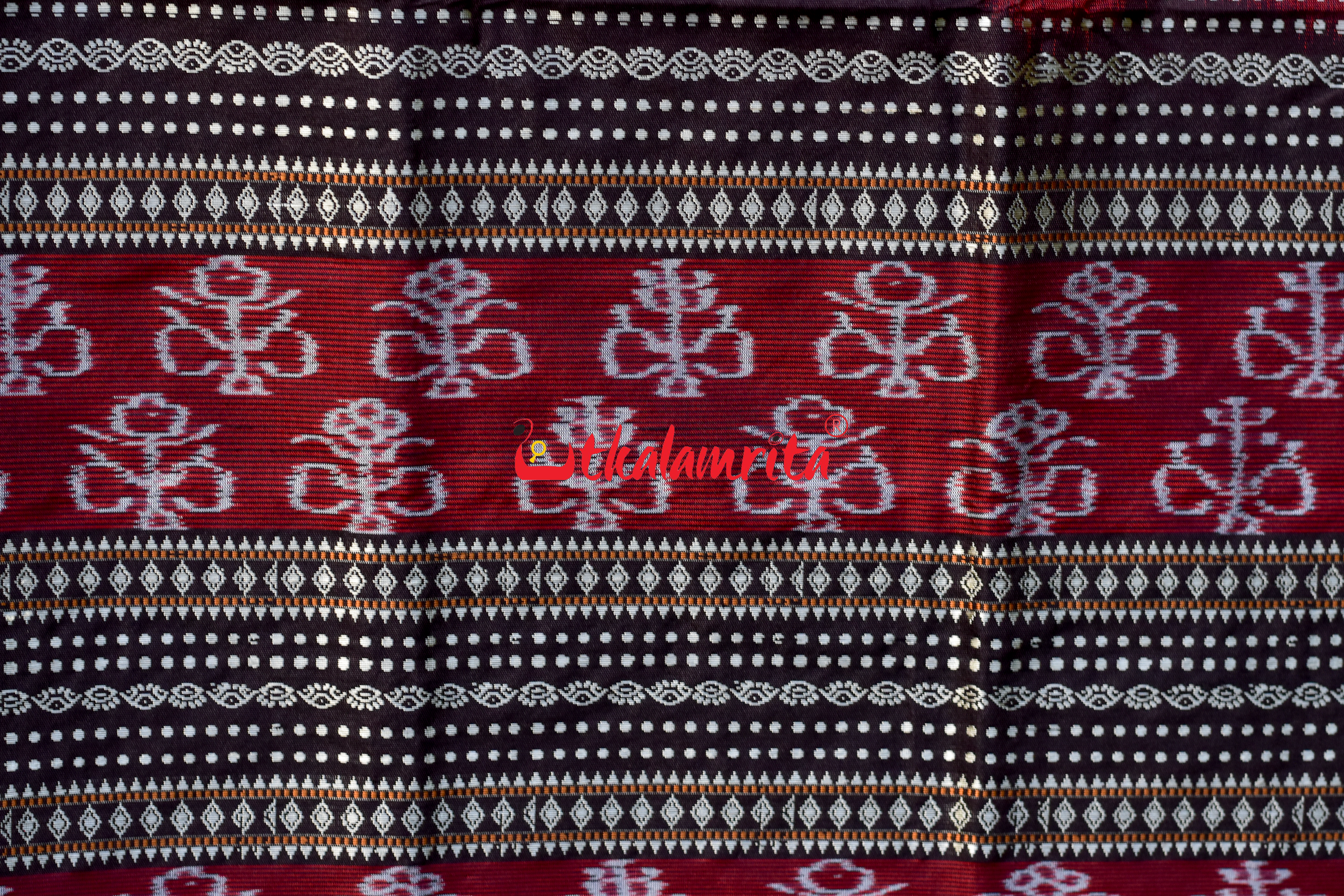 Red Black Sabari Sambalpuri Silk Saree