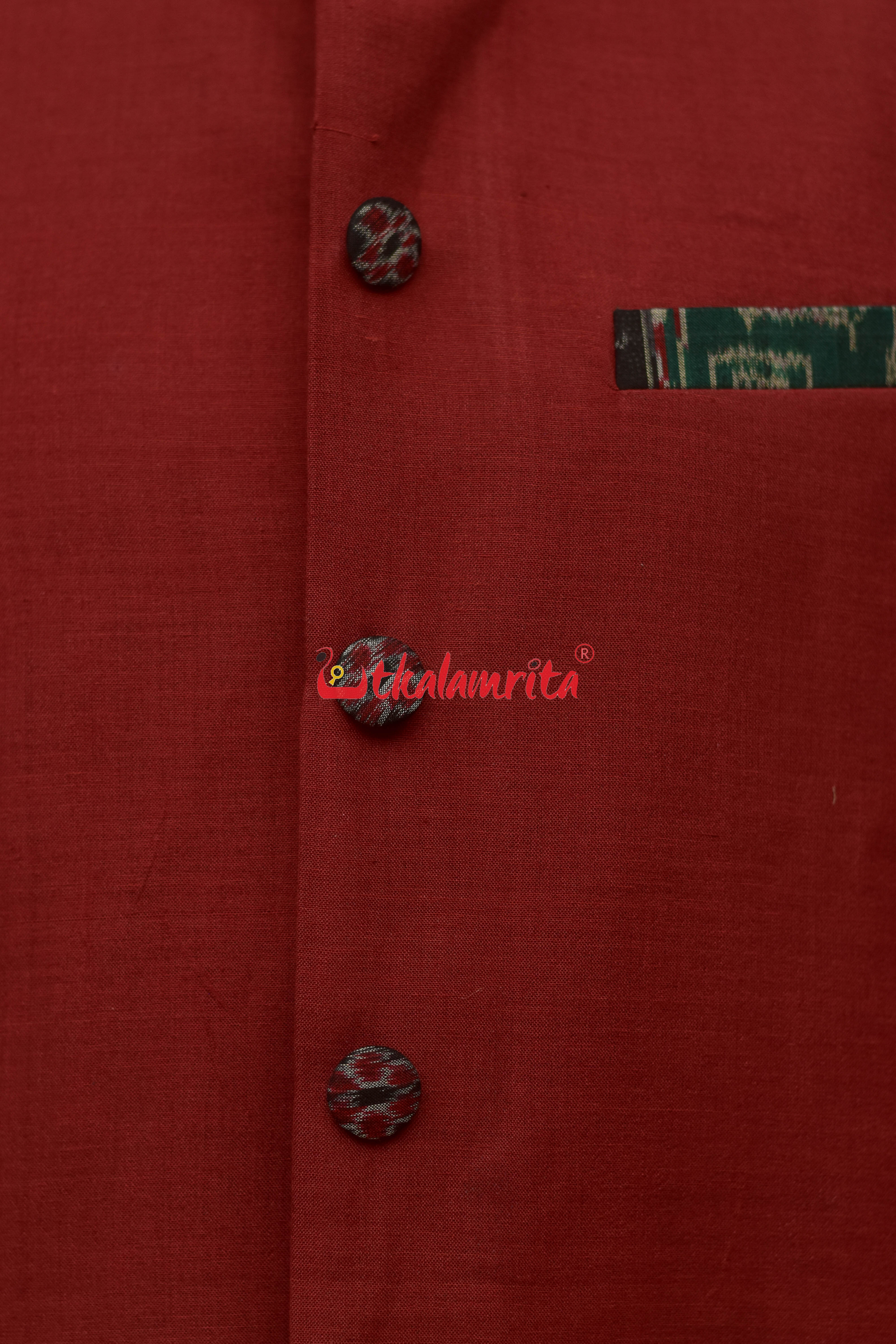 Maroon with Elephant Design (Men's Sherwani)