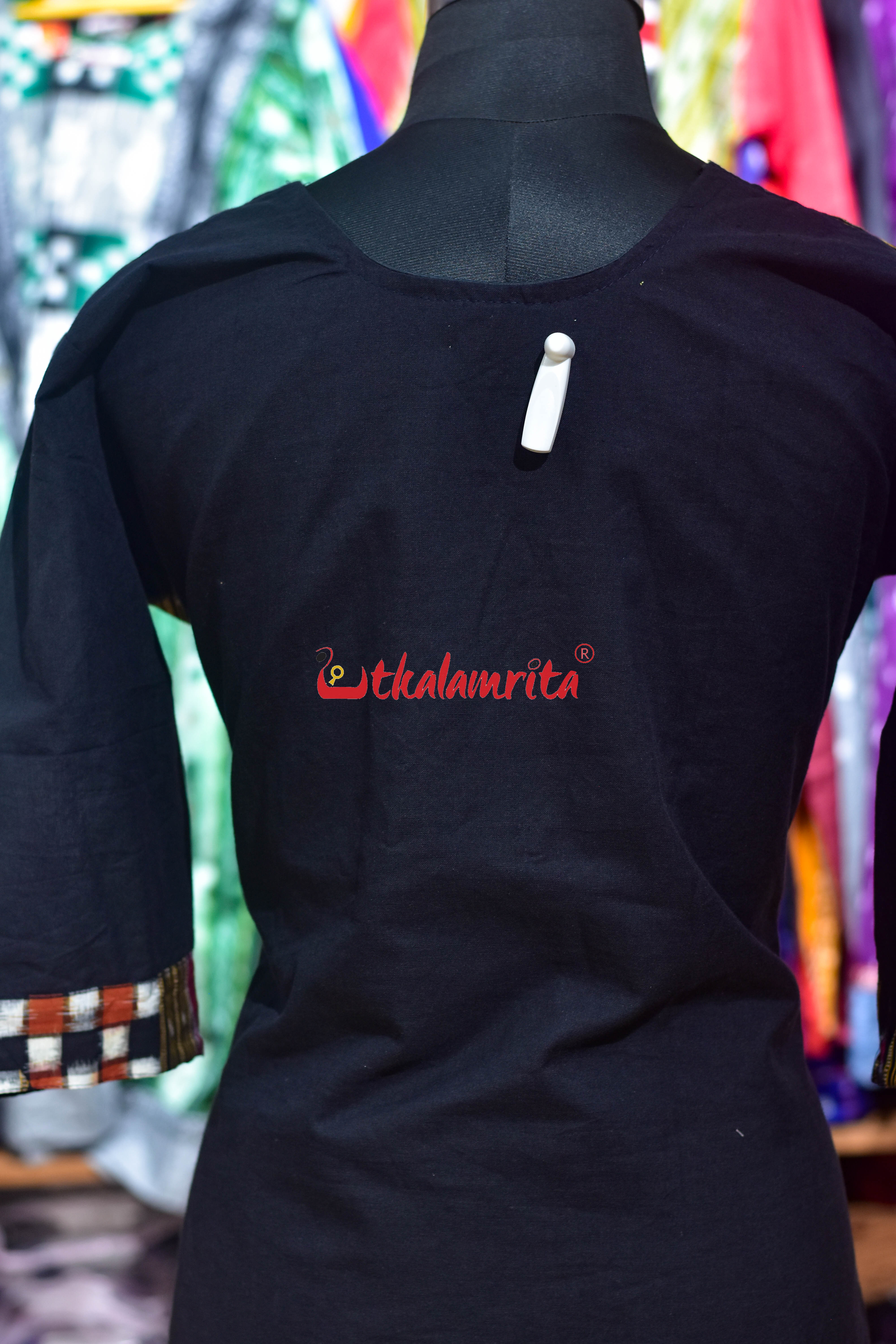 Black Middle Bichitrapuri (Ladies' Kurti)