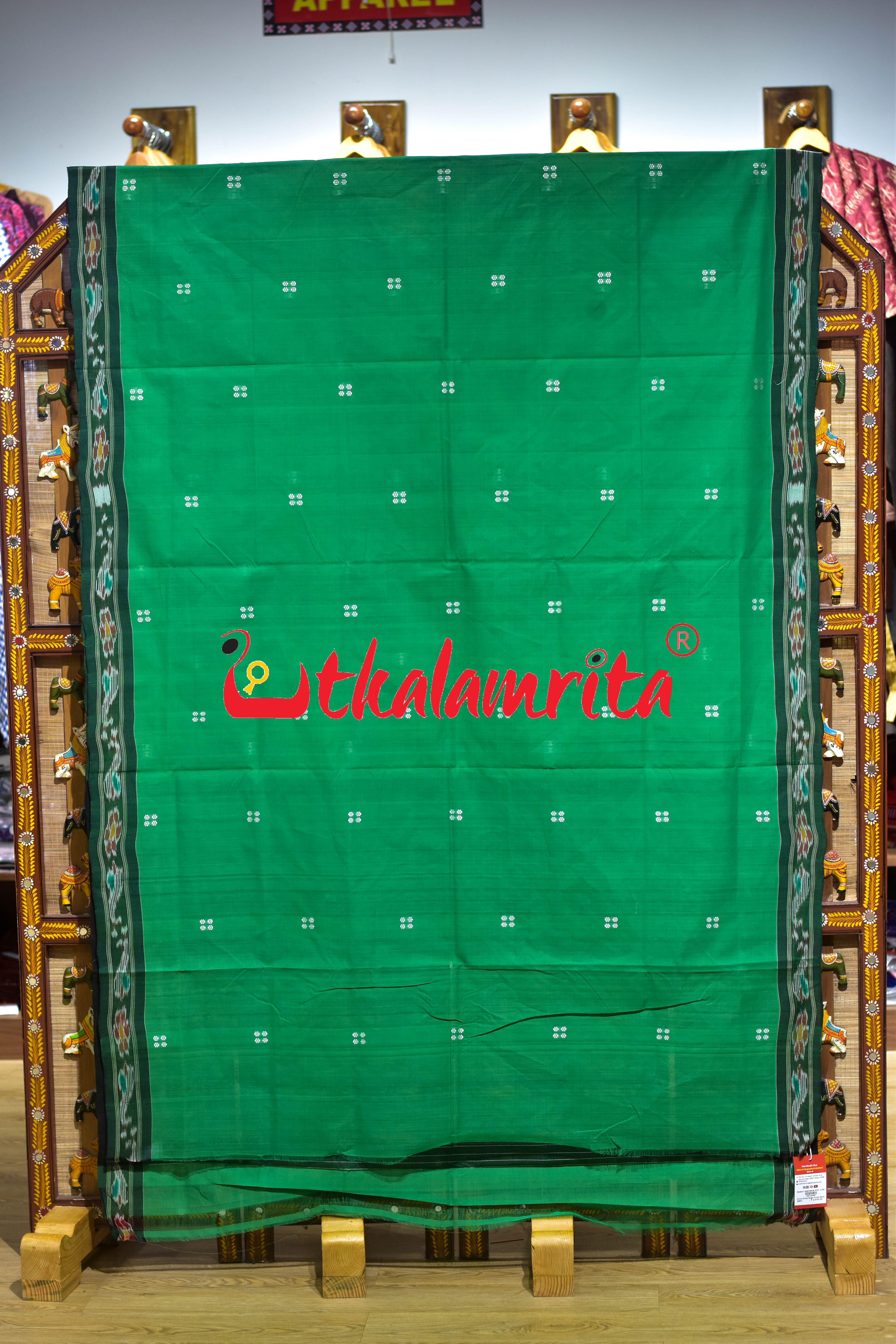 Green Pittala Single Cotton Saree