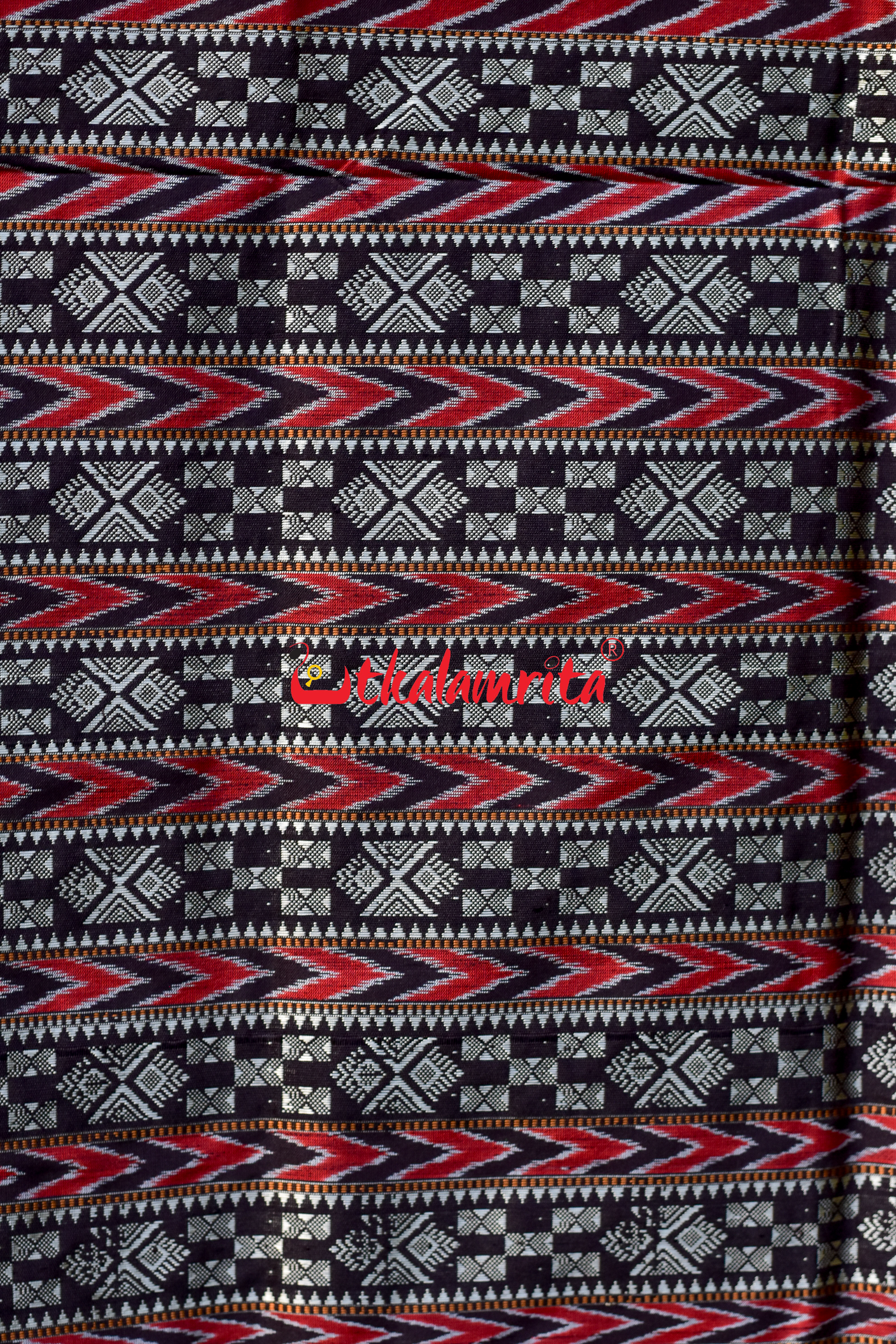 Red Black Sabari Sambalpuri Silk Saree