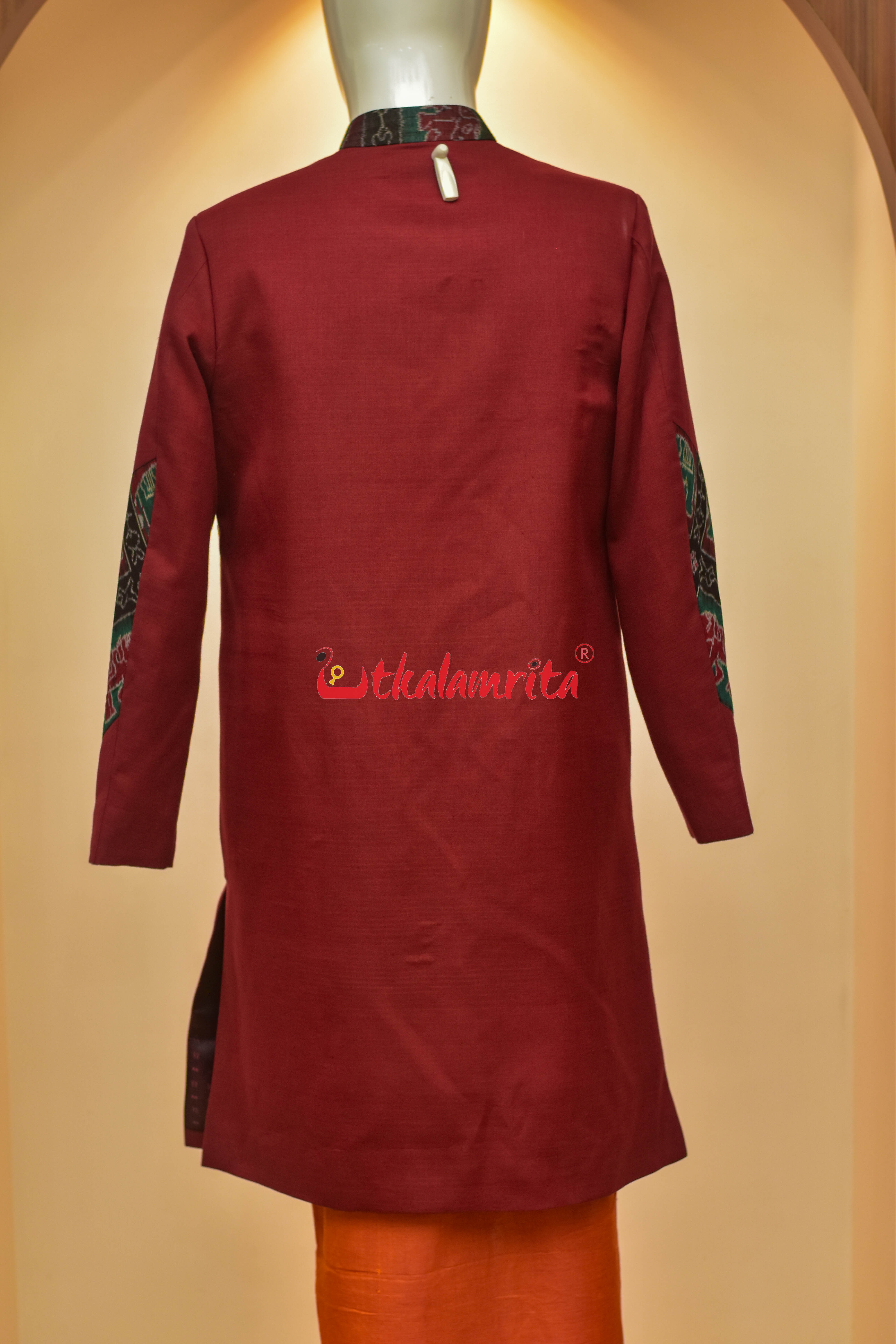 Maroon with Elephant Design (Men's Sherwani)