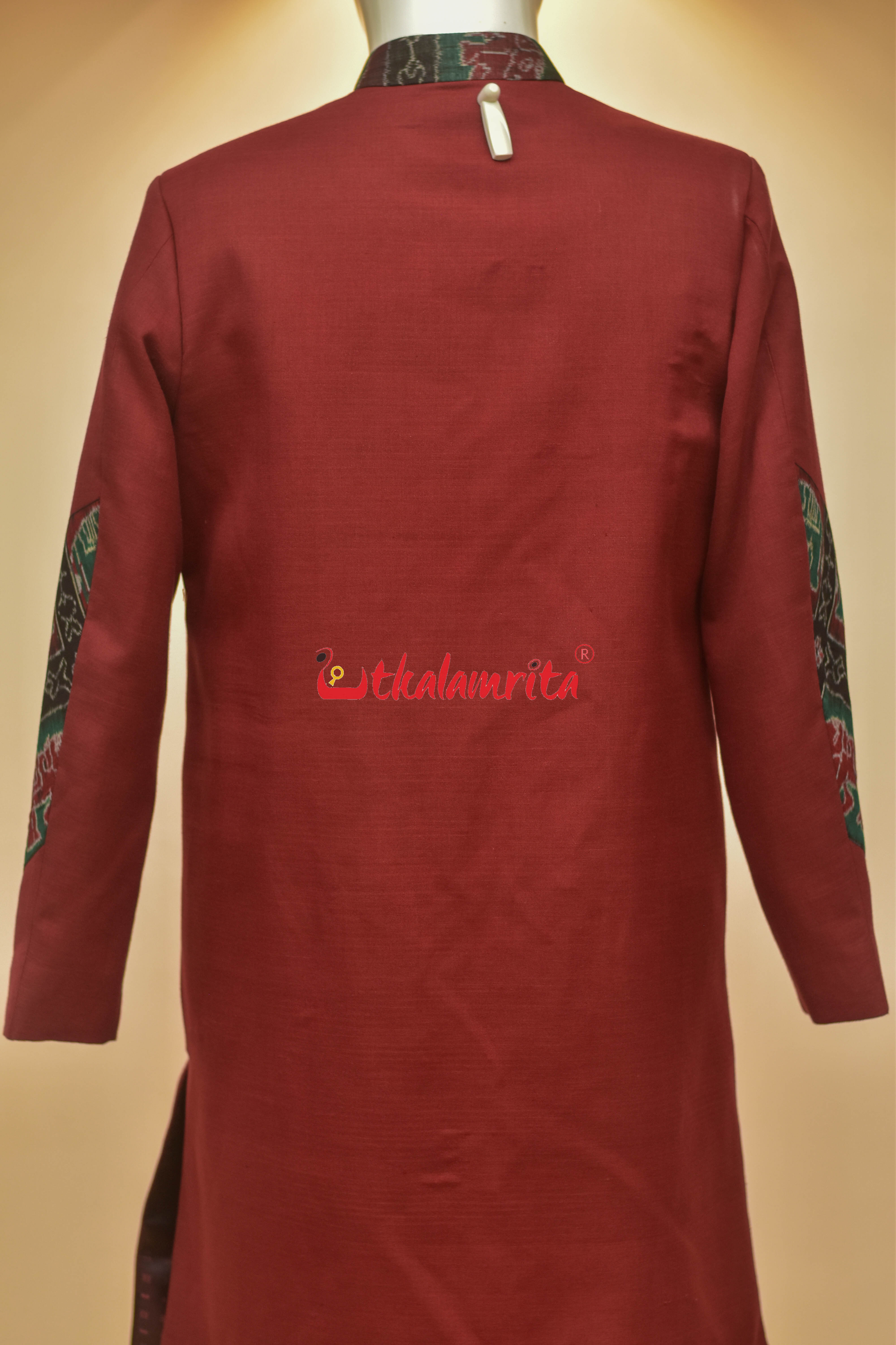 Maroon with Elephant Design (Men's Sherwani)