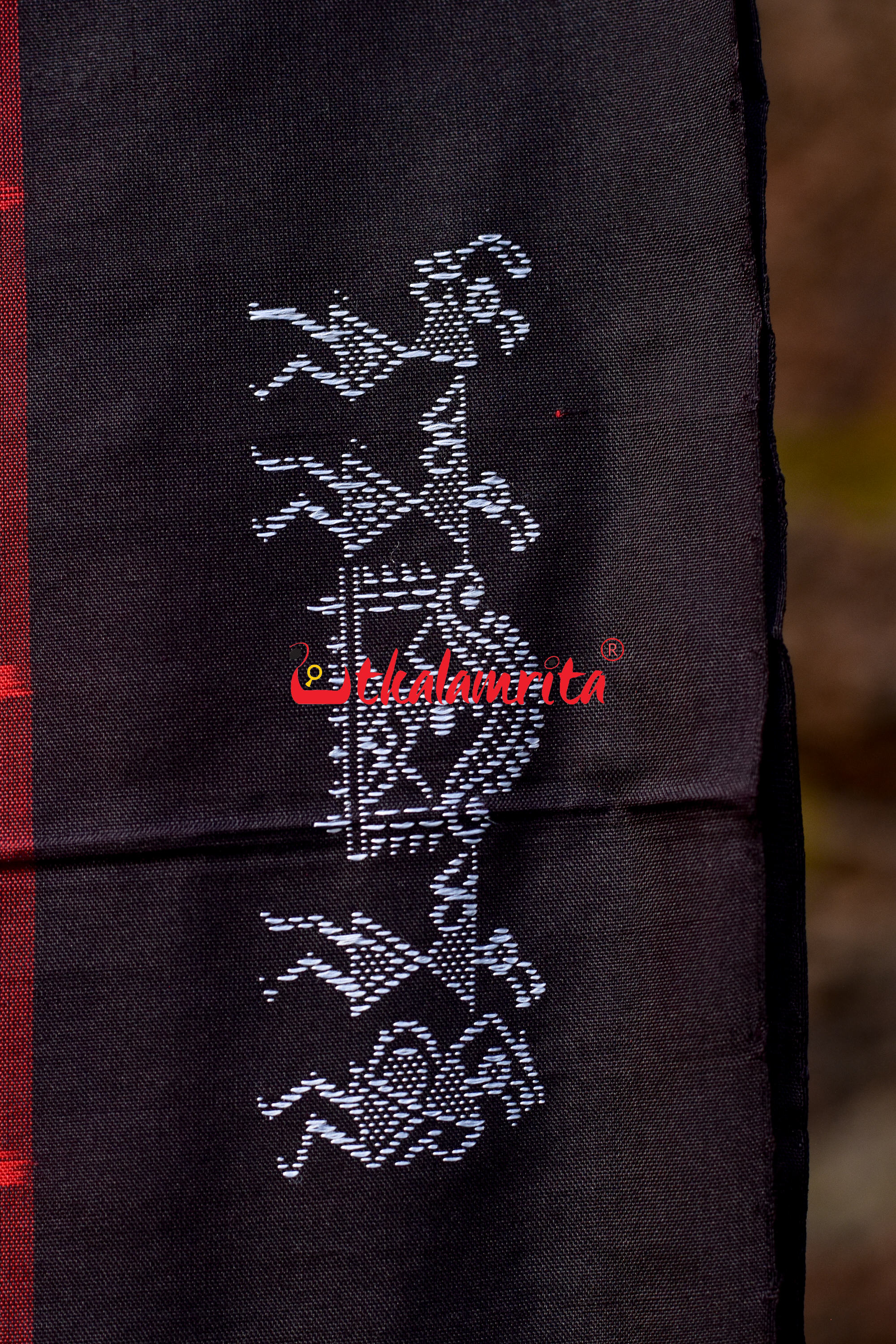 Red Black Sabari Sambalpuri Silk Saree