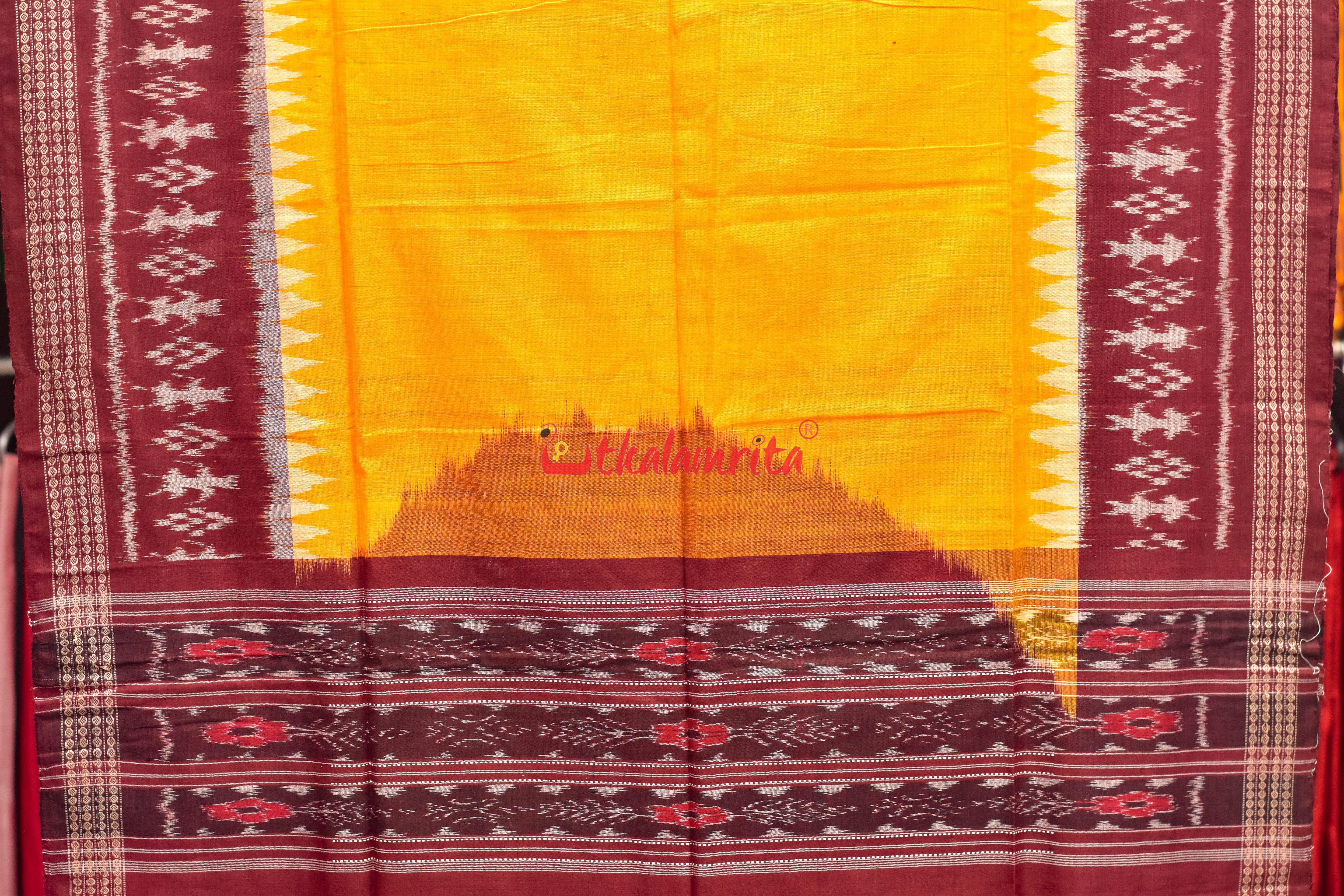 Yellow Maroon Tribal Cotton (Dupatta)