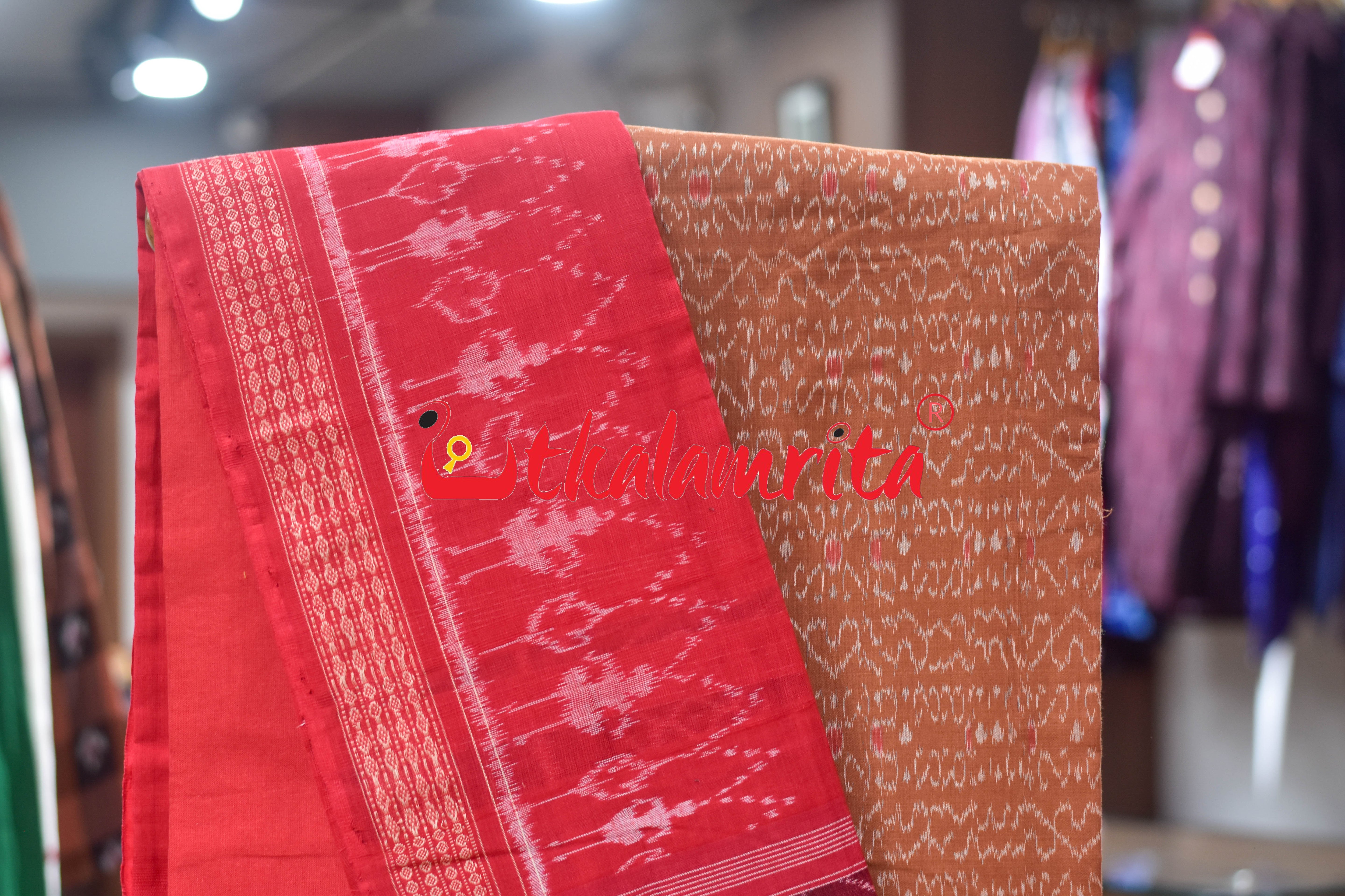 Brown Red S Bandha Cotton Dress Set