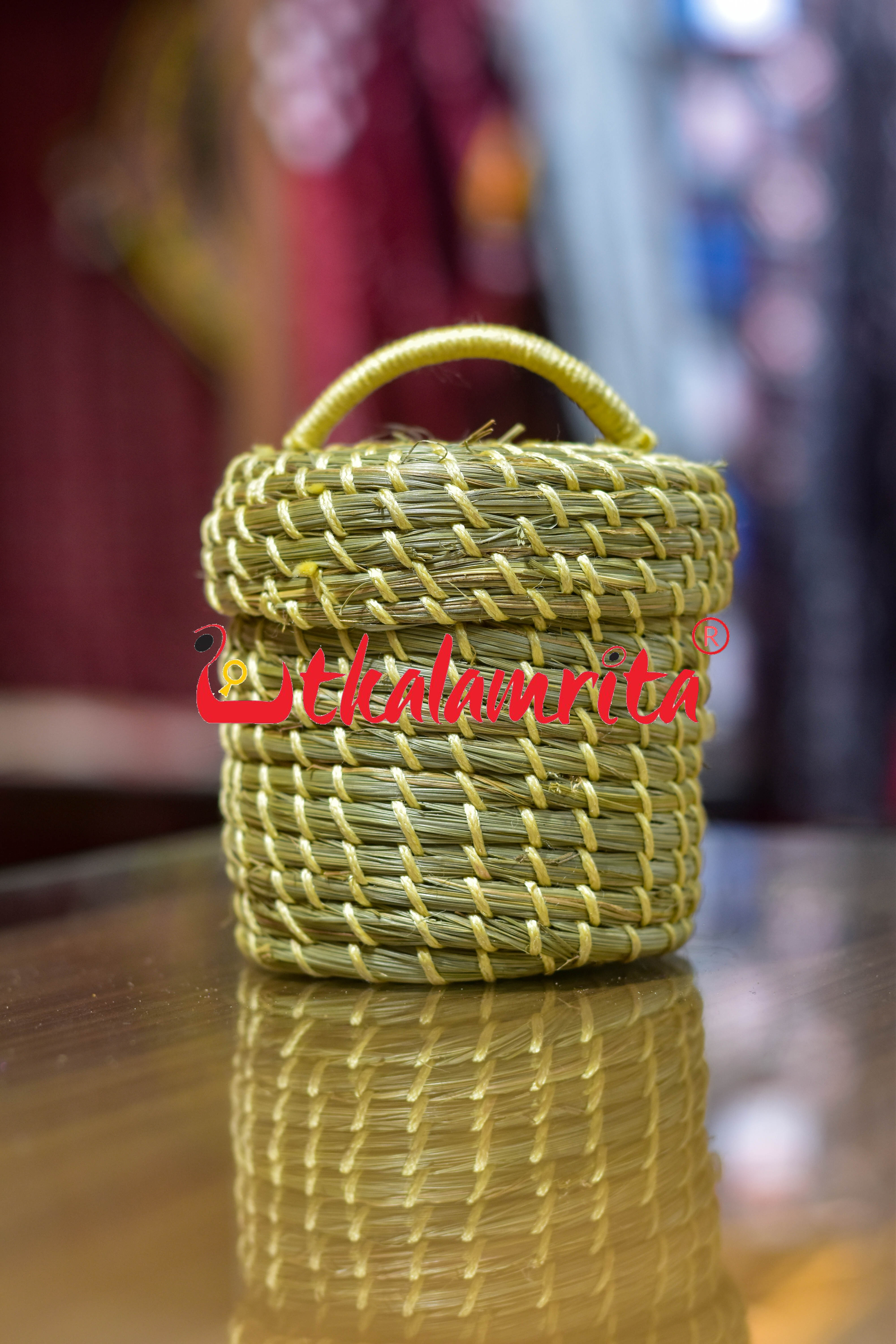 Sabai Grass Cream Thread Jewellery Box