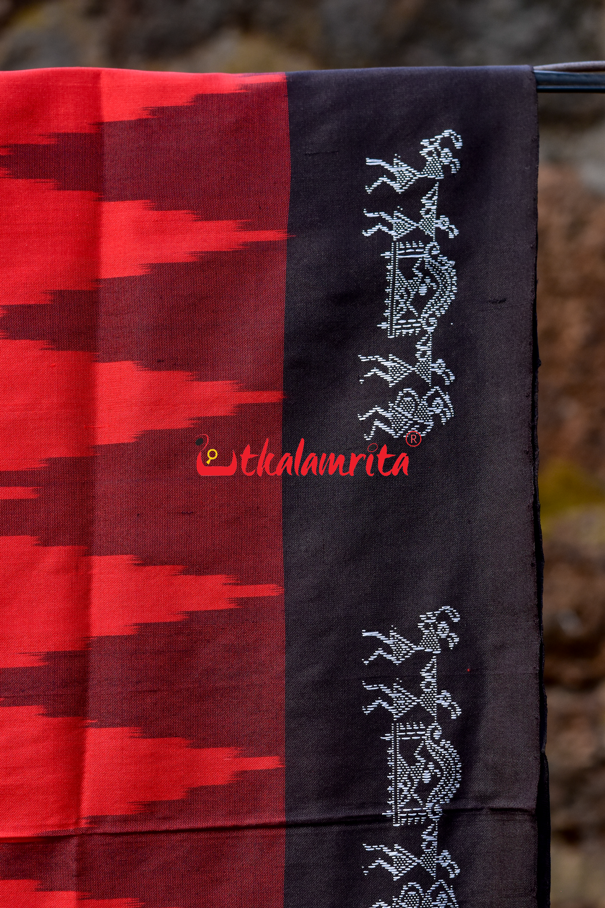 Red Black Sabari Sambalpuri Silk Saree