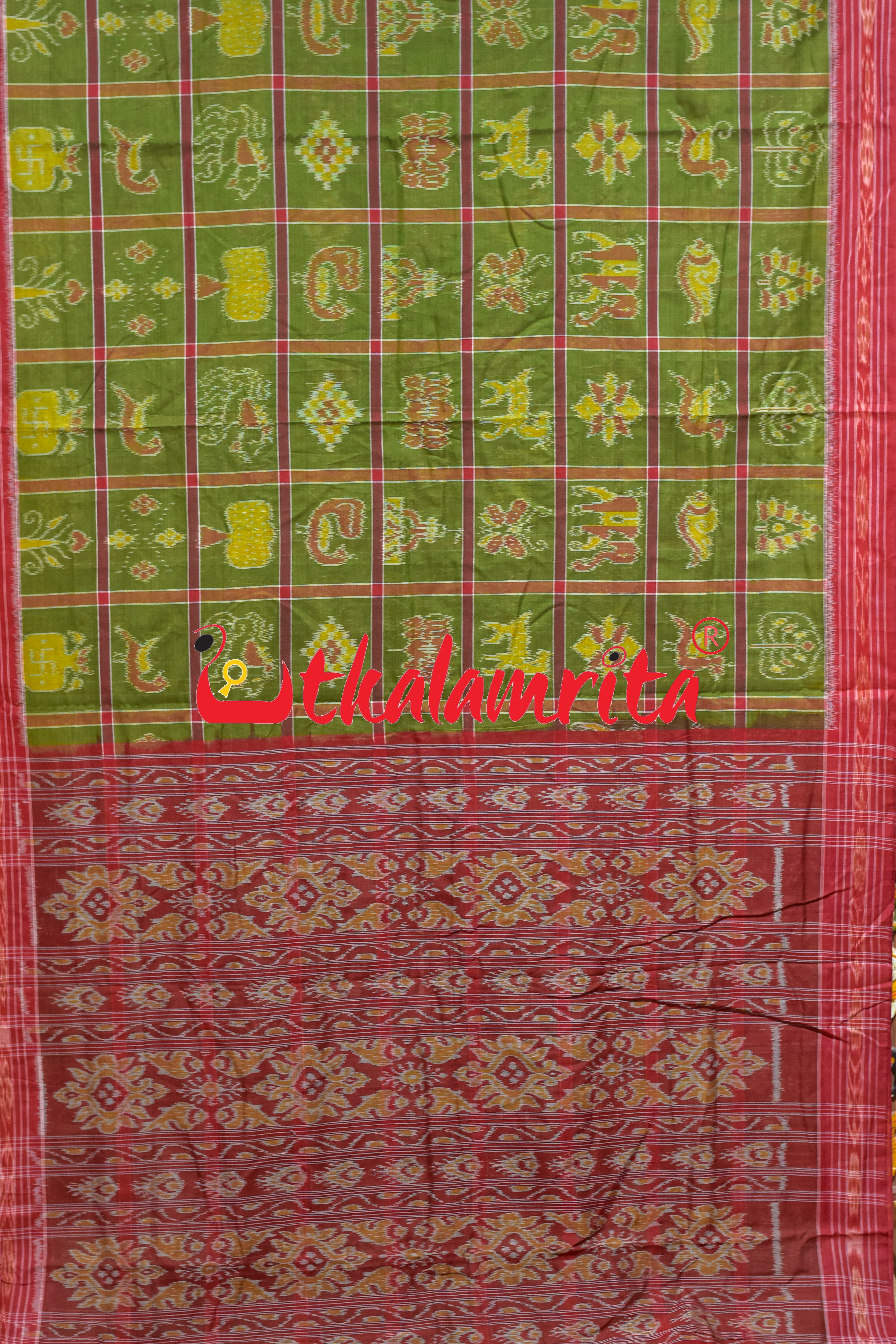 Mehndi Nabakothi Cotton Saree