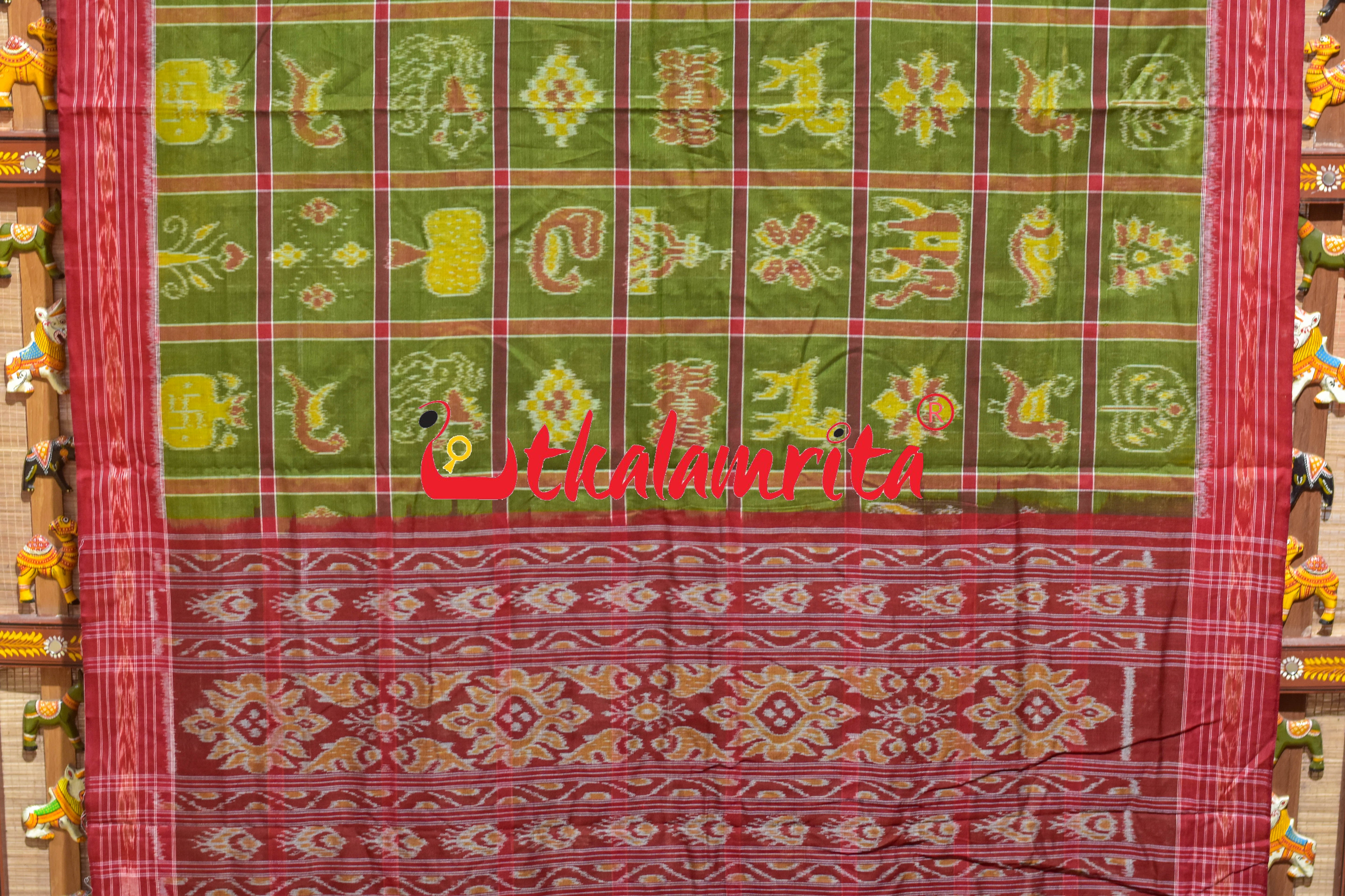 Mehndi Nabakothi Cotton Saree